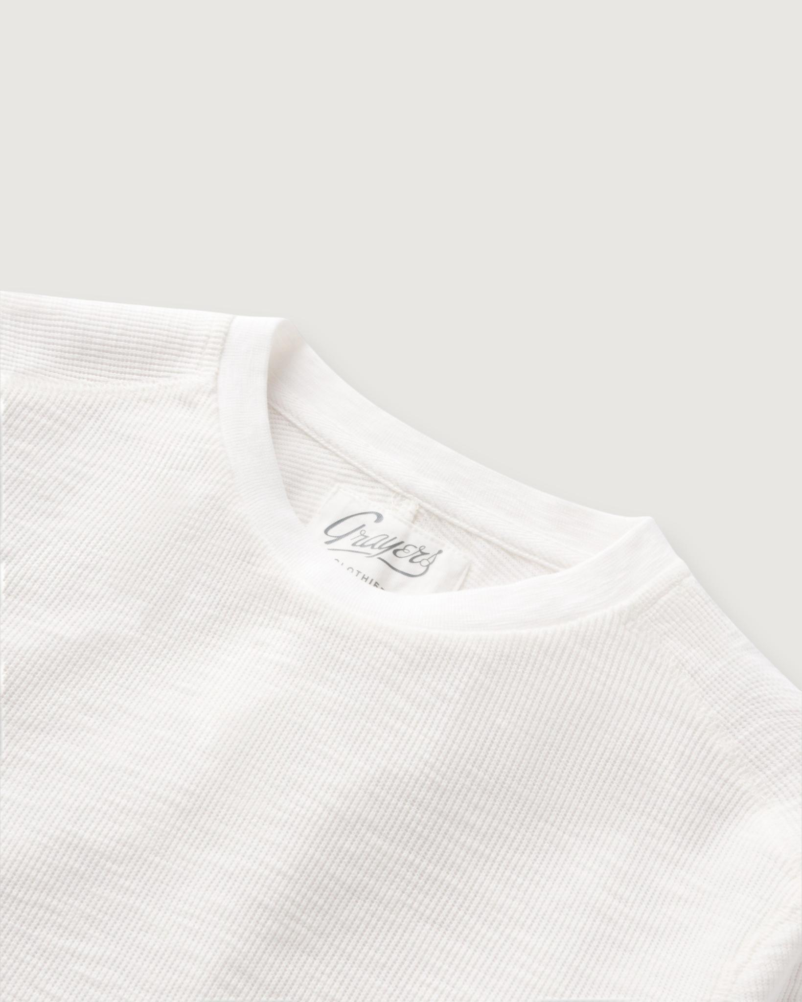 Clint Waffle Cotton Crew - Antique White Product Image