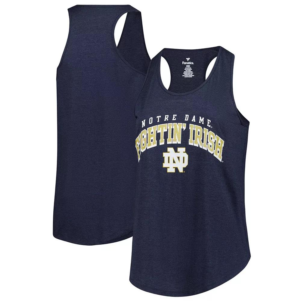 Women's Fanatics Navy Notre Dame Fighting Irish Plus Size Rhinestone Tank Top, Size: 4XL, Blue Product Image