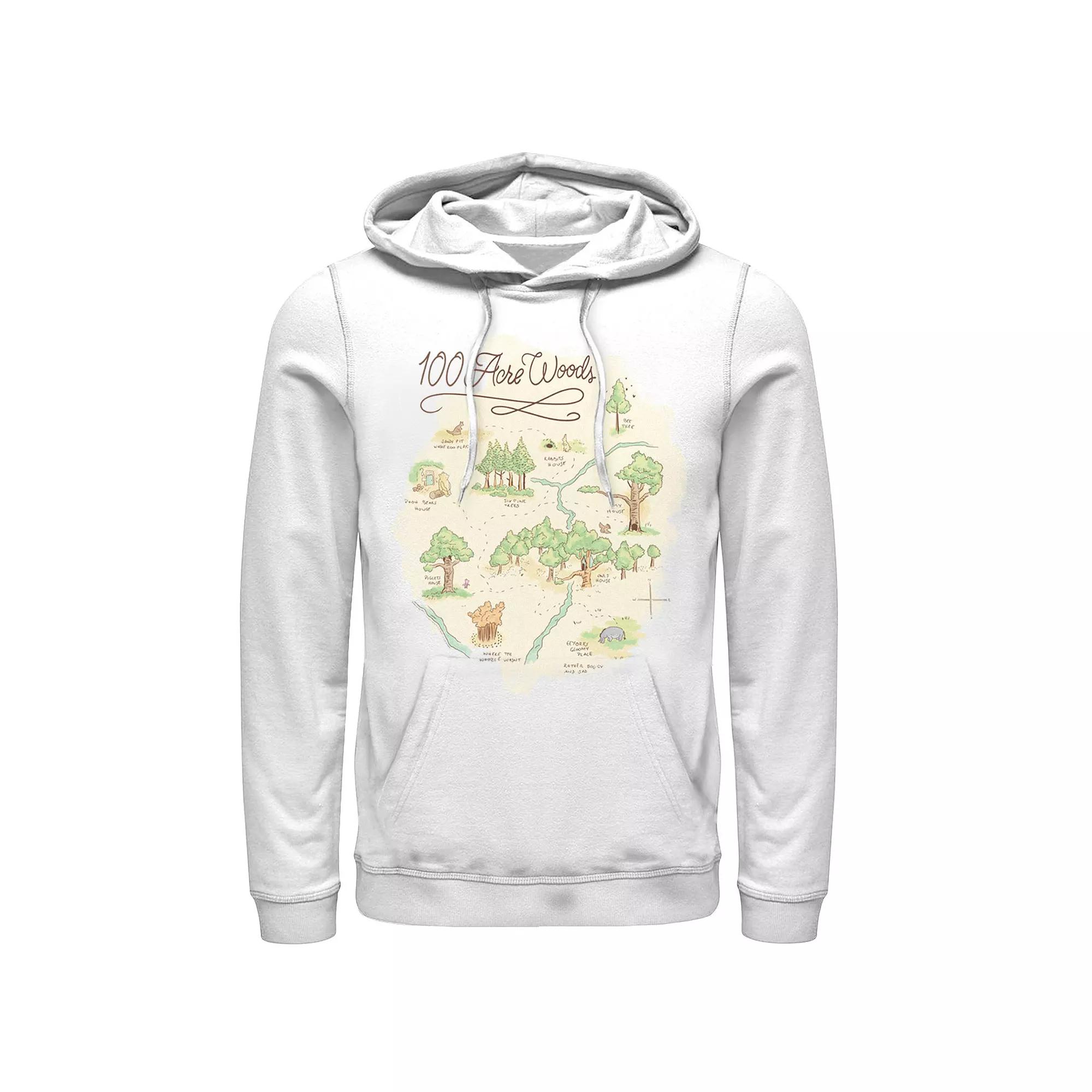 Disney's Winnie The Pooh Men's 100 Acre Woods Map Hoodie,  Product Image