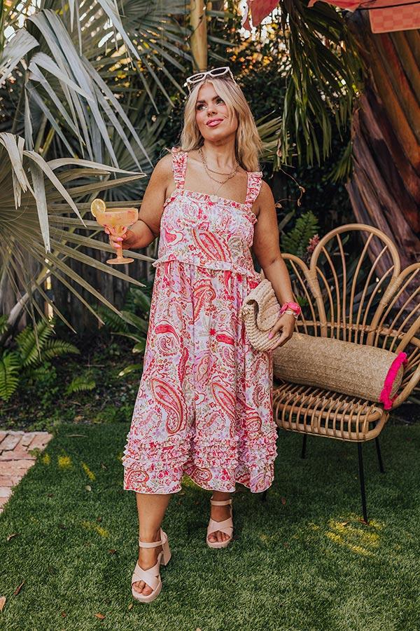 Sunset Splendor Satin Midi Curves Product Image