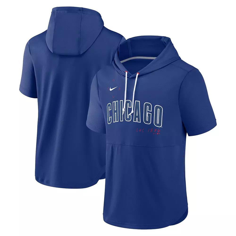 Men's Nike Royal Chicago Cubs Springer Short Sleeve Team Pullover Hoodie,  Product Image