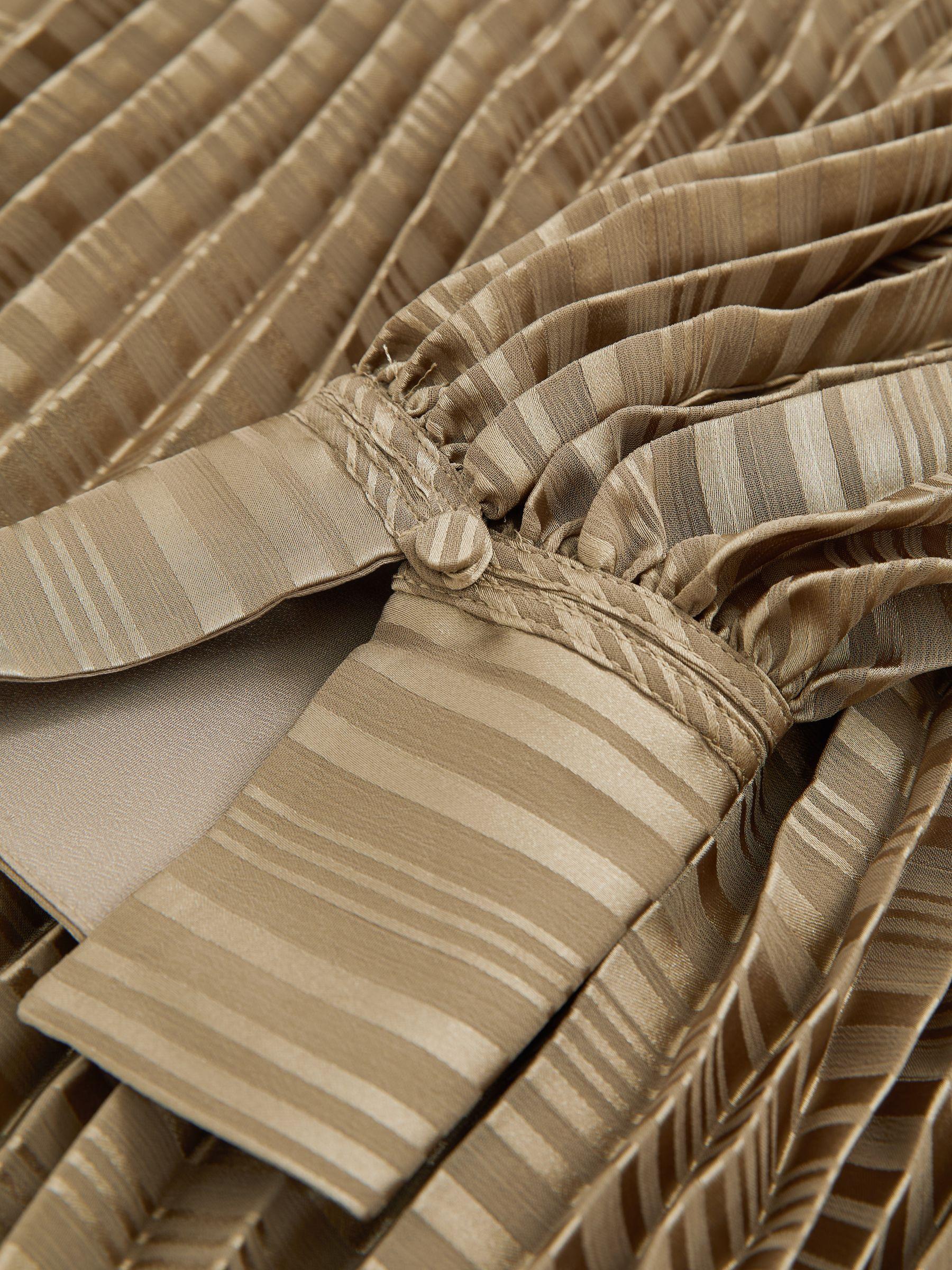 Pleated Belted Mini Dress in Sage Product Image