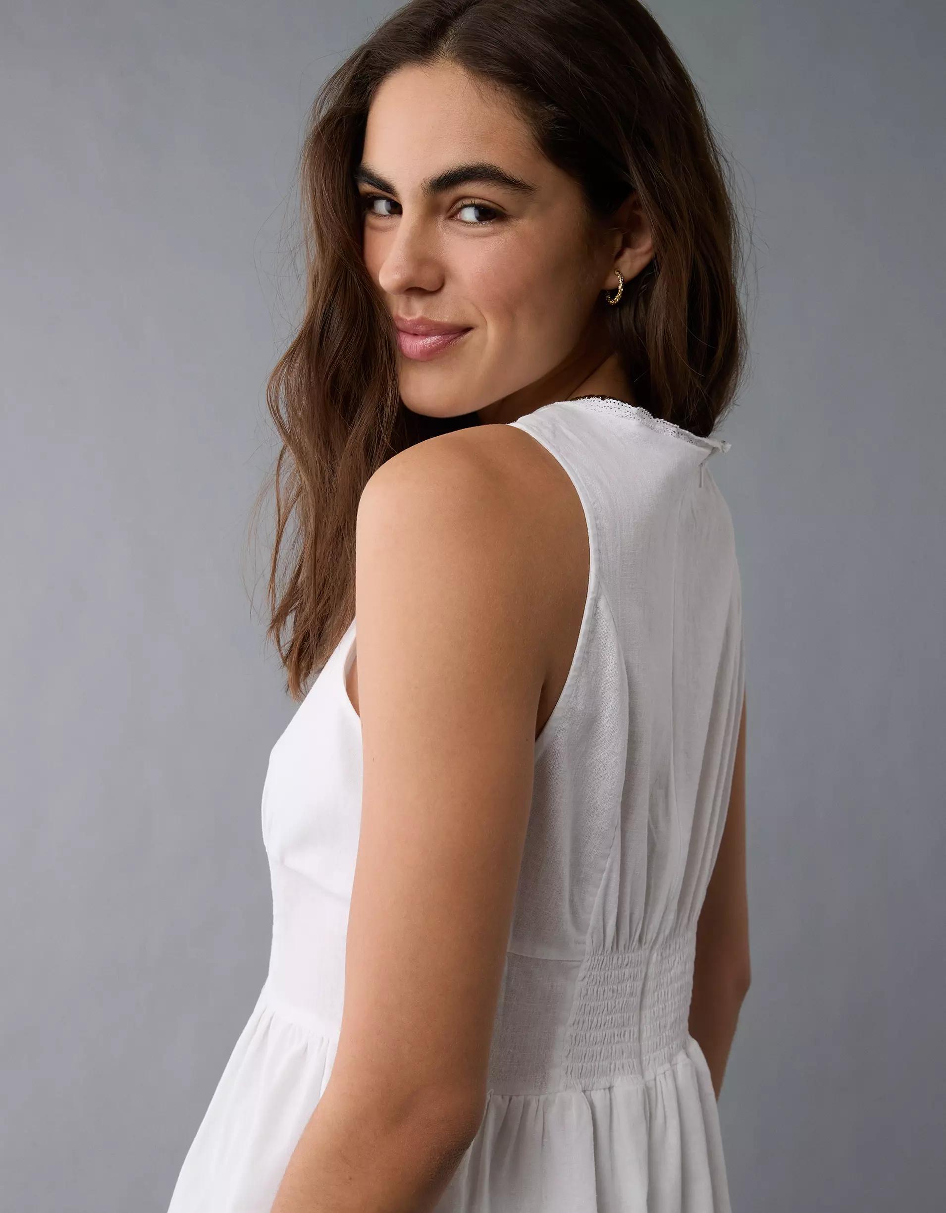 AE Tie Front V-Neck Romper Product Image