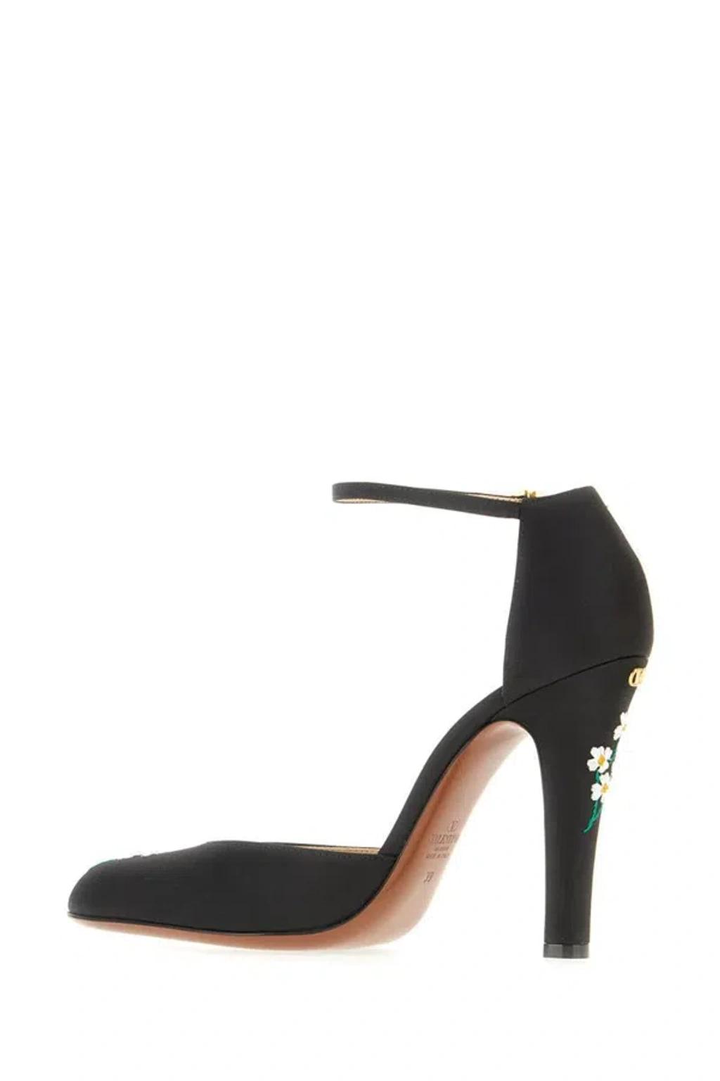 VALENTINO GARAVANI Black Fabric Hi Dolly Pumps Product Image