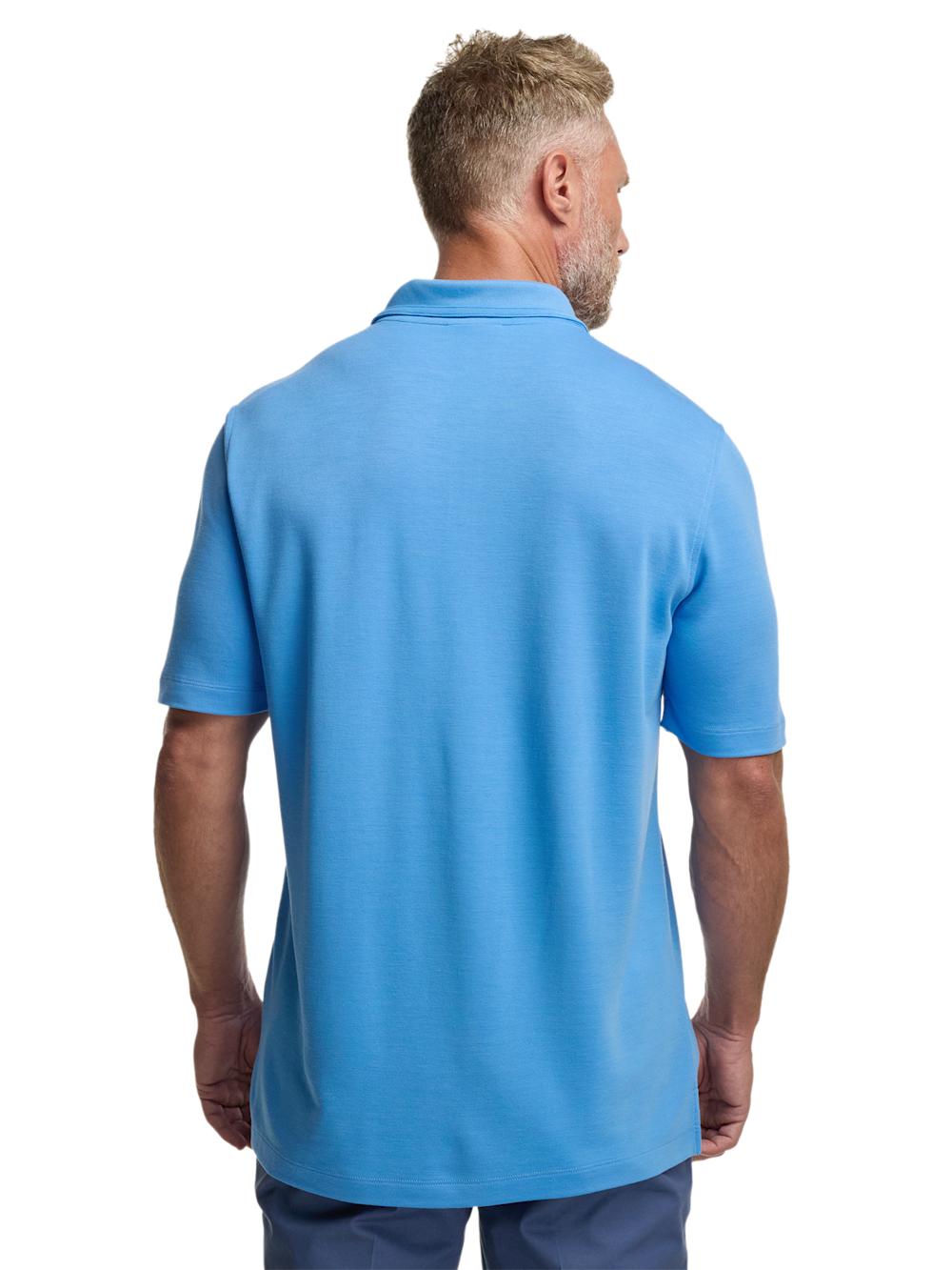 Lyocell Blend Quarter Zip Polo - Blue Product Image