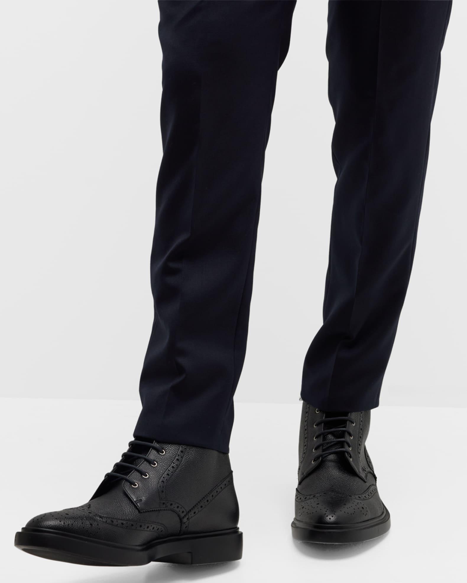 Mens Classic Leather Wingtip Boots Product Image