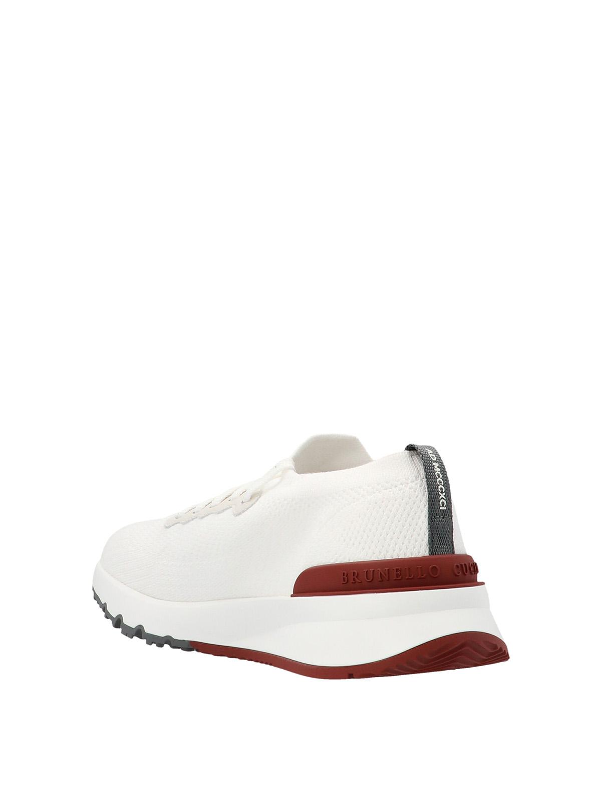 BRUNELLO CUCINELLI Cotton Knit Runners In White Product Image