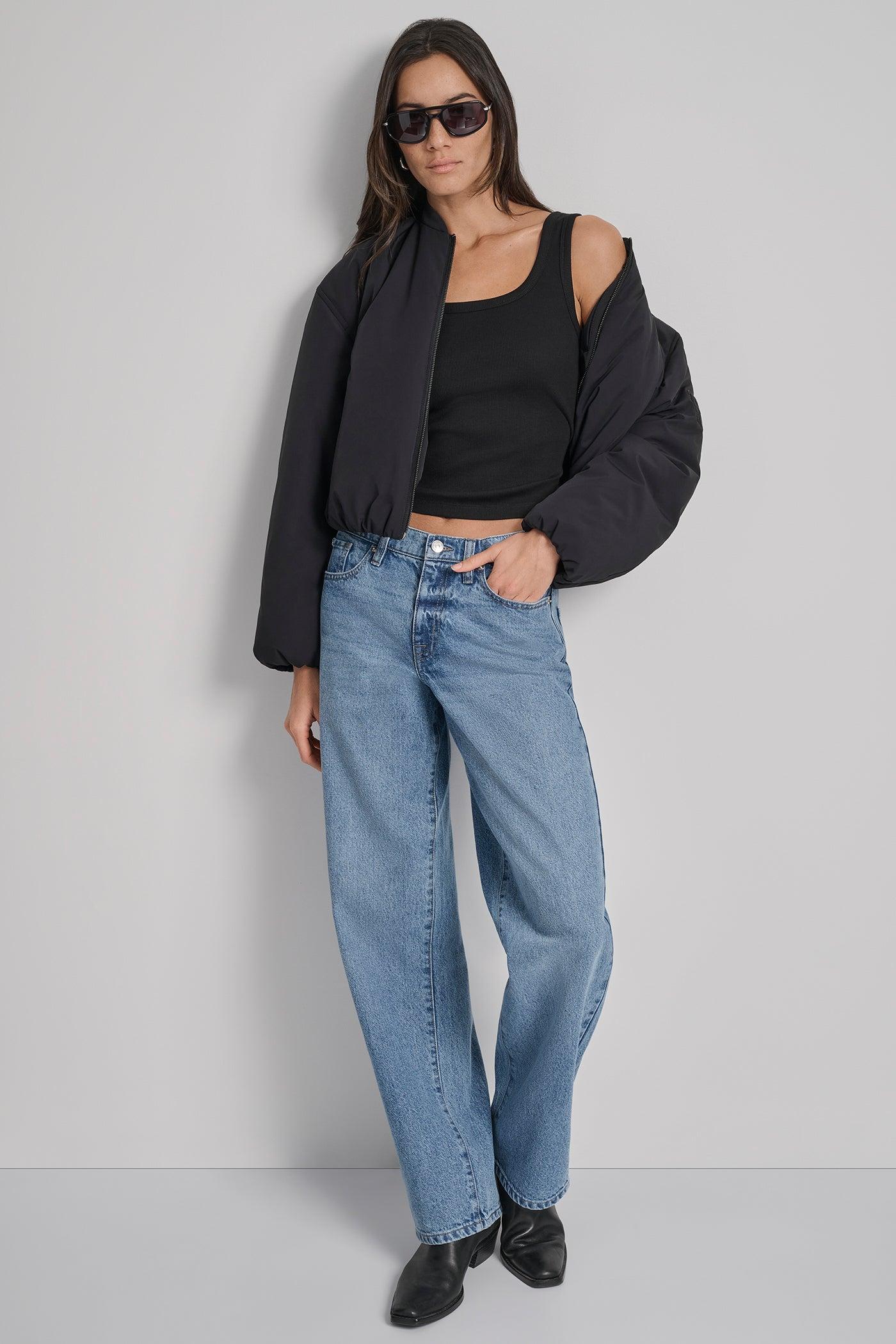 MATTE NYLON BOMBER STYLE JACKET Product Image