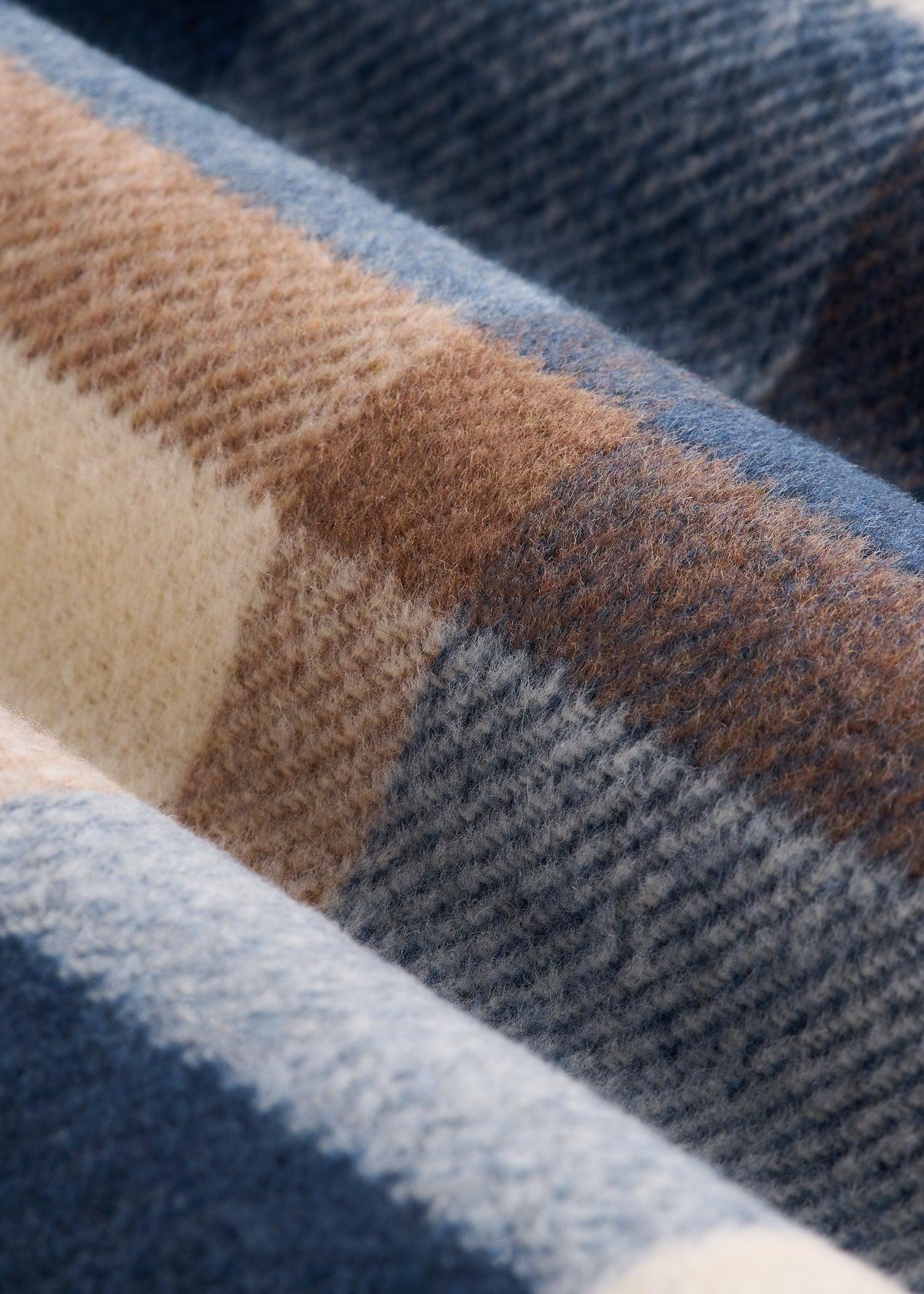 Flannel Shacket for Tall Women in Cream and Denim Blue Plaid Female Product Image