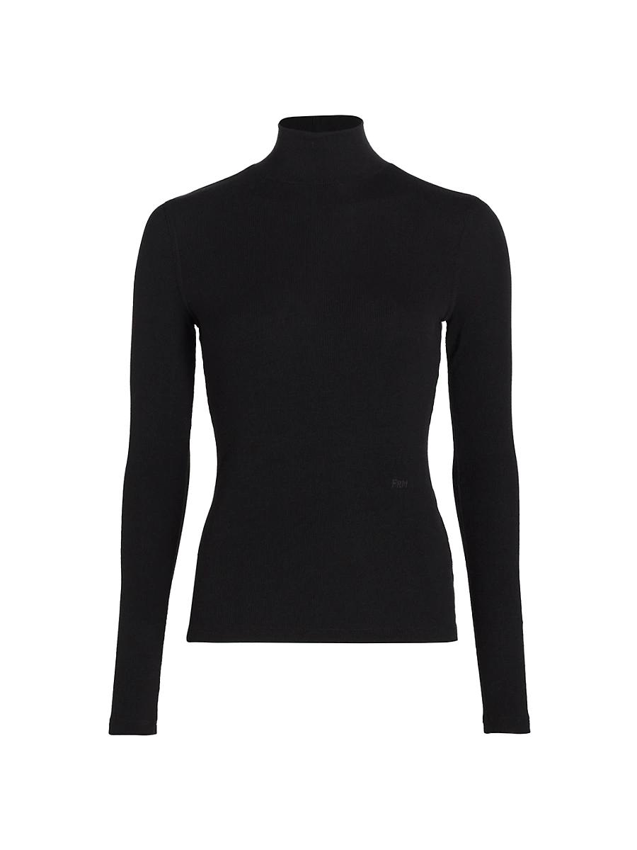 Womens Rib Turtleneck Sweater Product Image