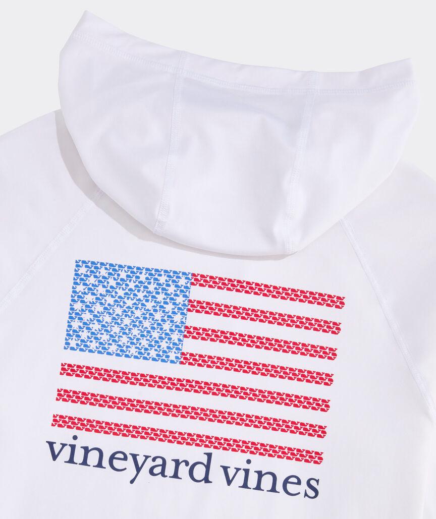 Micro Whale Flag Long-Sleeve Harbor Performance Hoodie Tee Product Image