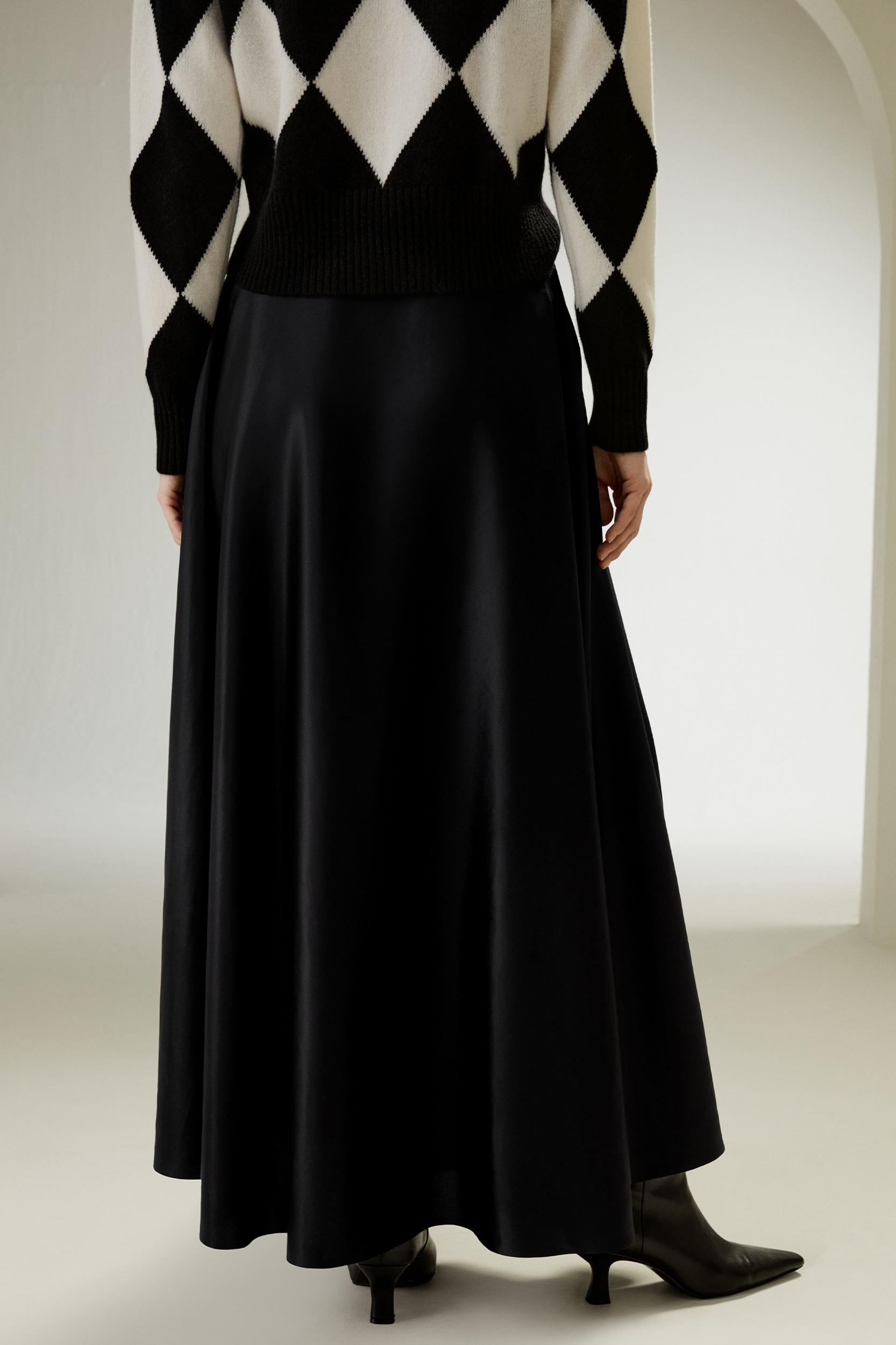 LILYSILK Black Silk Skirt Womens Premium Silk Luxurious Flowing Hem Skirt 6 Product Image