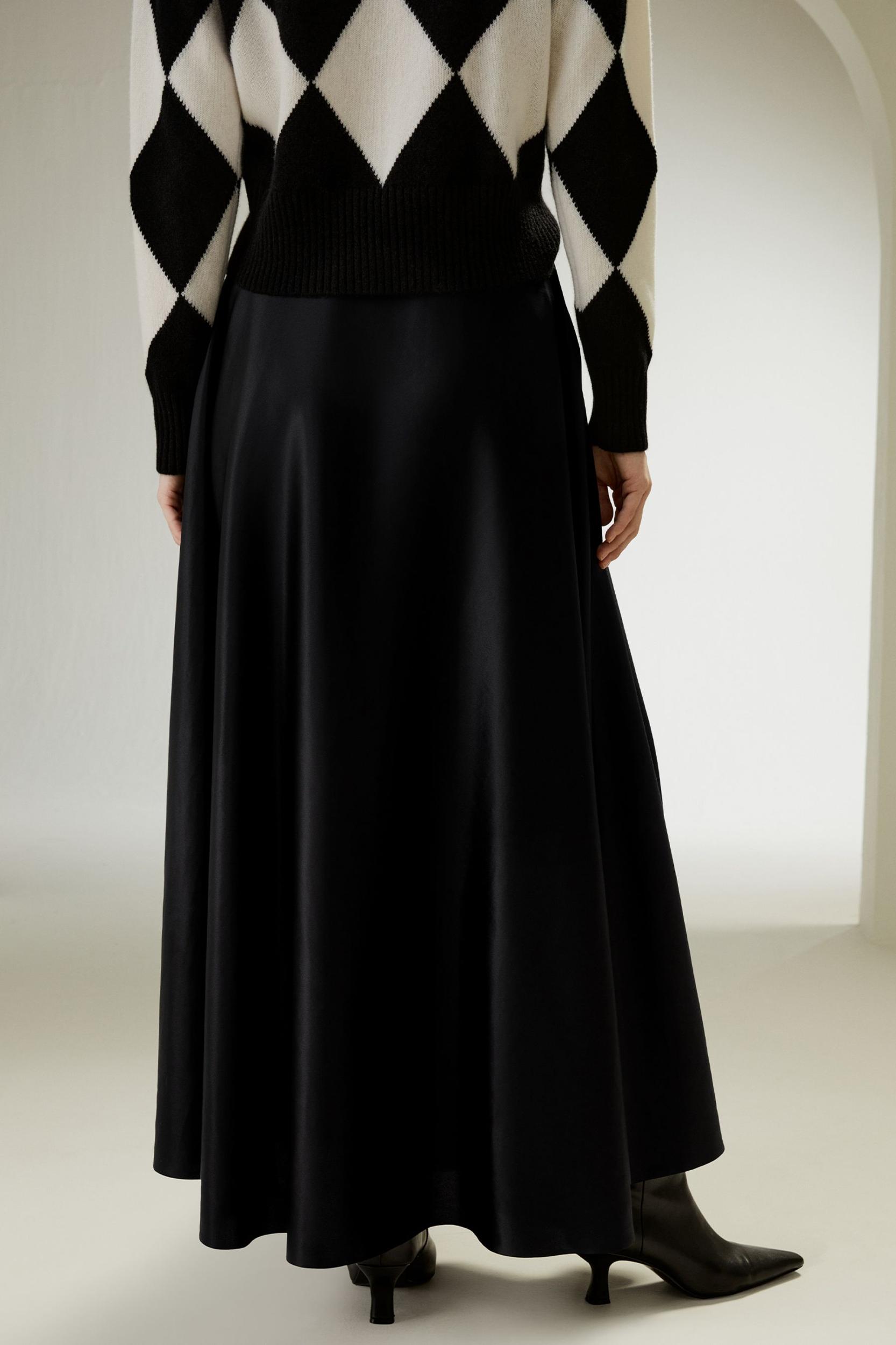 LILYSILK Black Silk Skirt Womens Premium Silk Luxurious Flowing Hem Skirt 6 Product Image