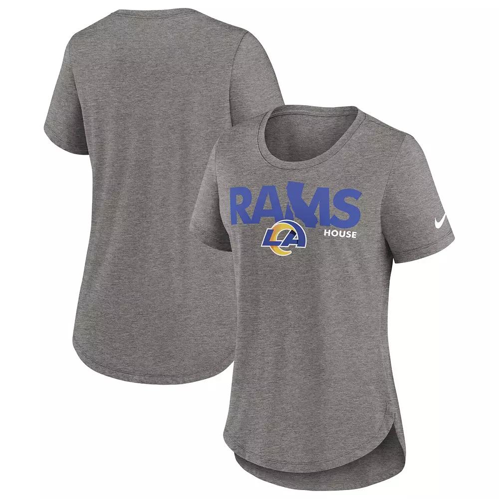 Women's Nike Heather Charcoal Los Angeles Rams Local Fashion Tri-Blend T-Shirt,  Product Image