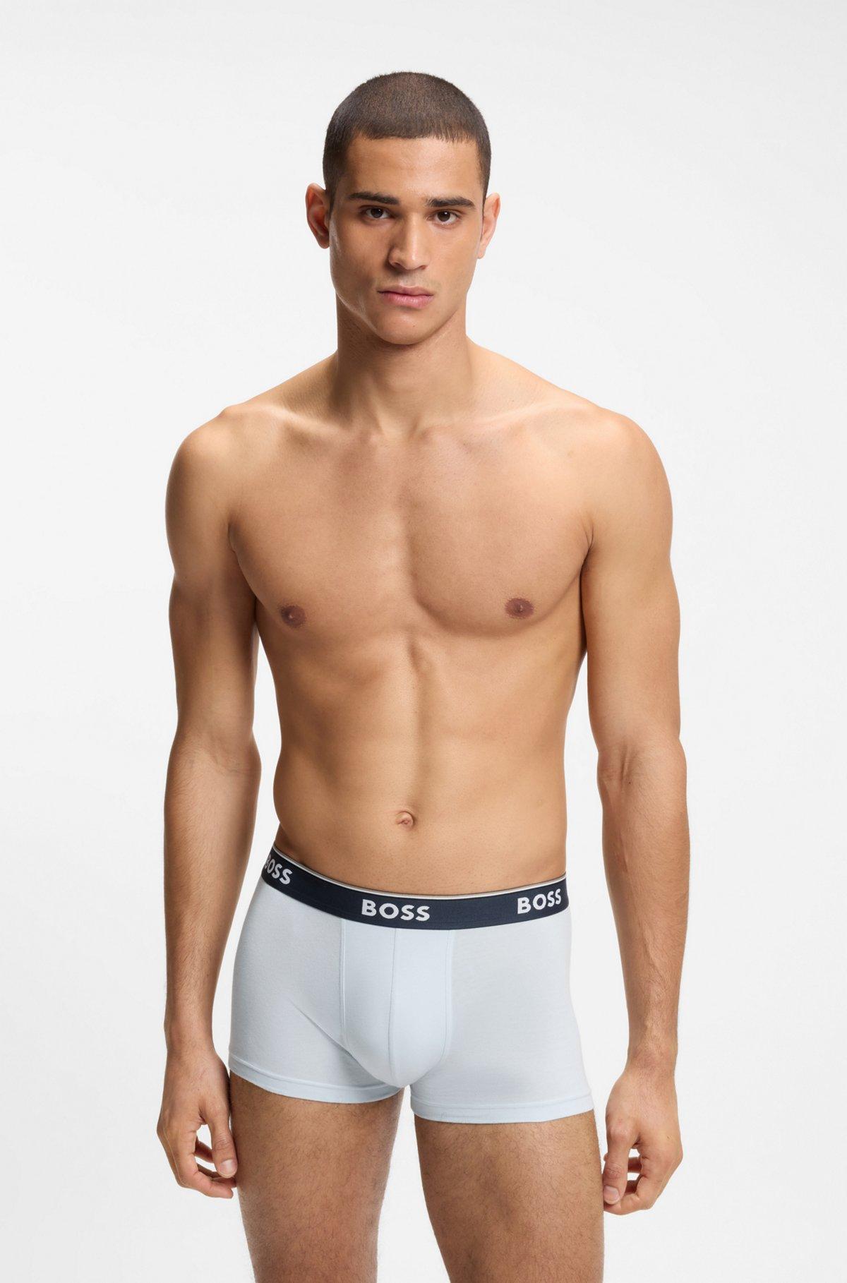 Three-pack of stretch-cotton trunks with logo waistbands Product Image