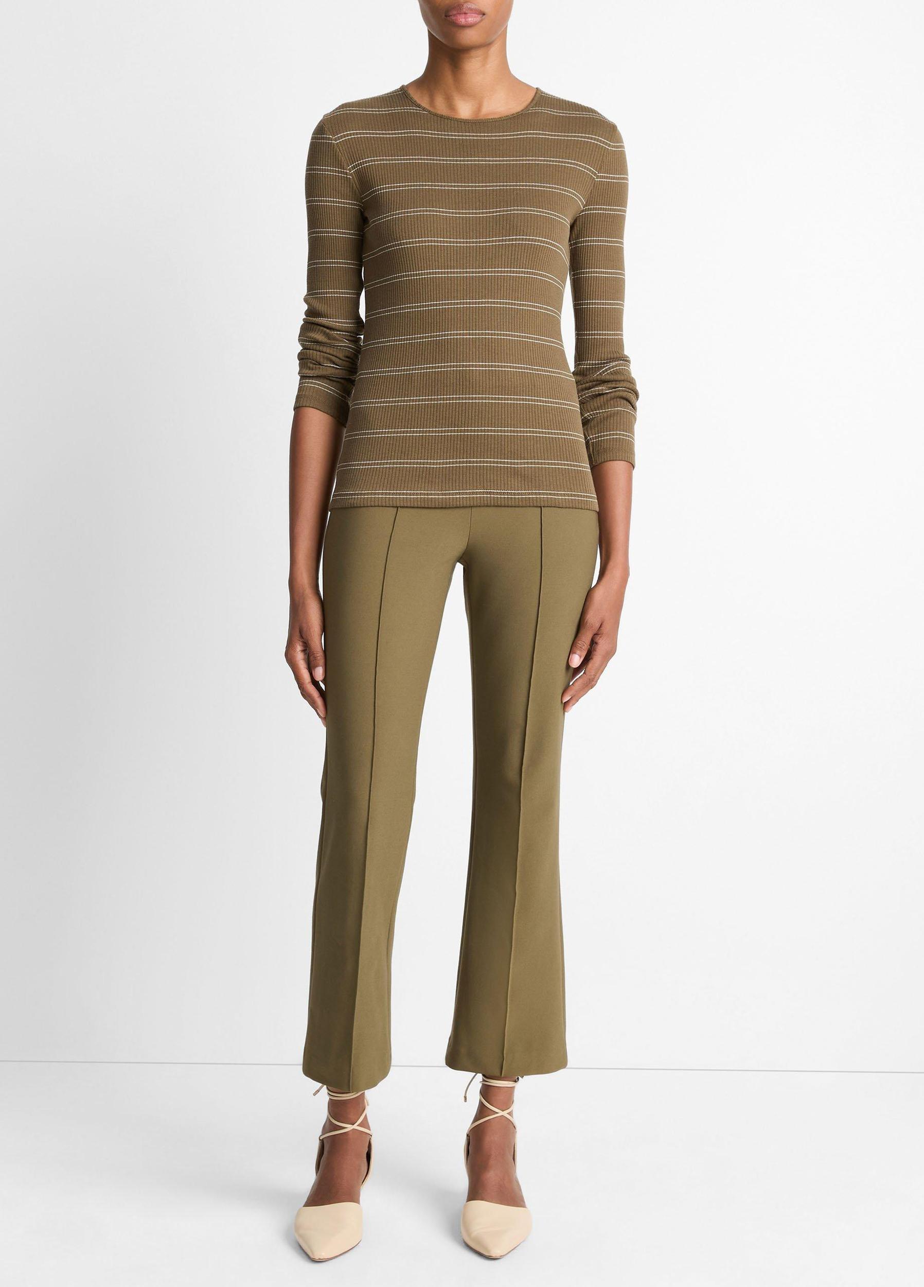 Striped Ribbed Pima Cotton Long-Sleeve T-Shirt Product Image