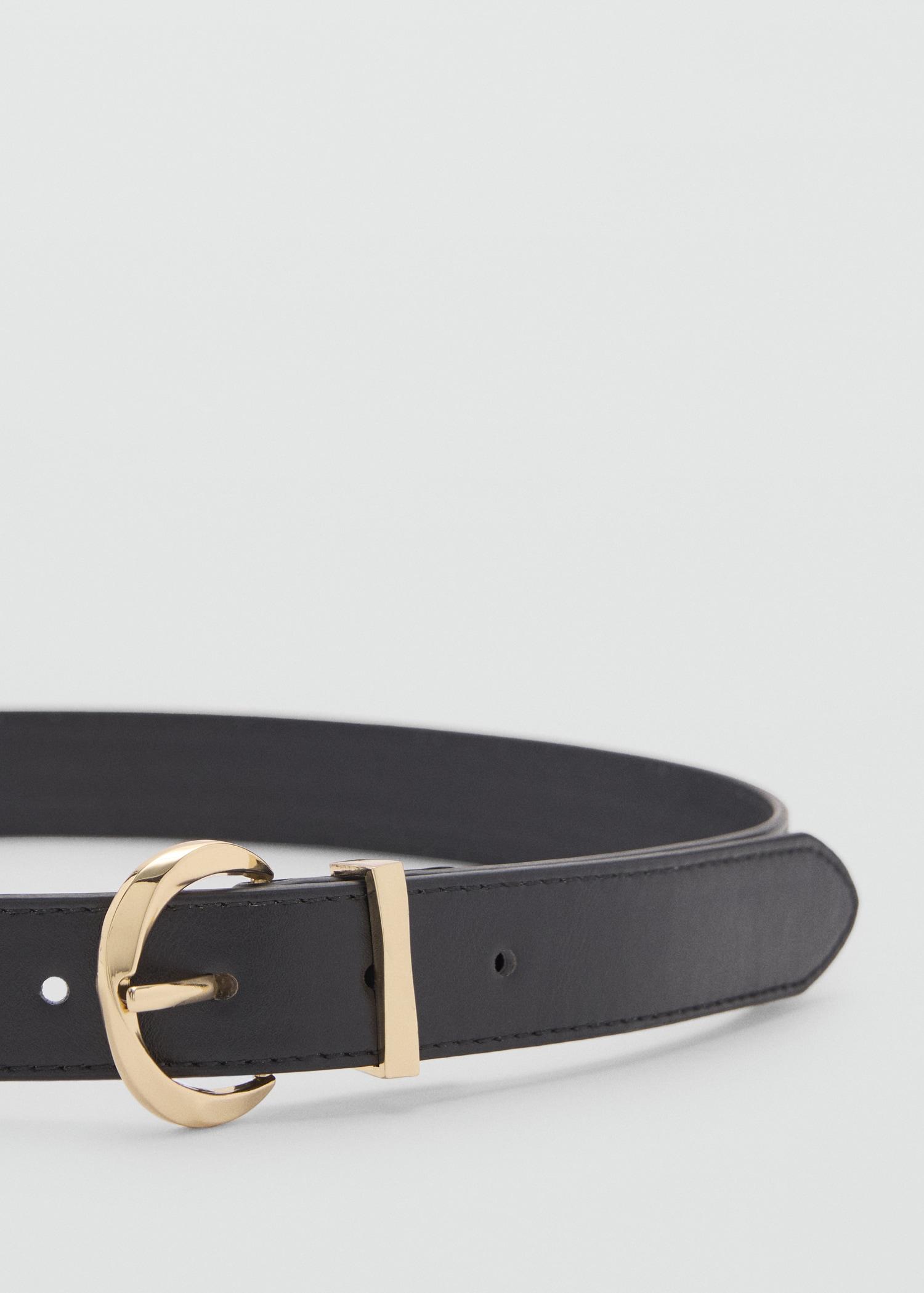 Oval buckle belt - Women | MANGO USA Product Image