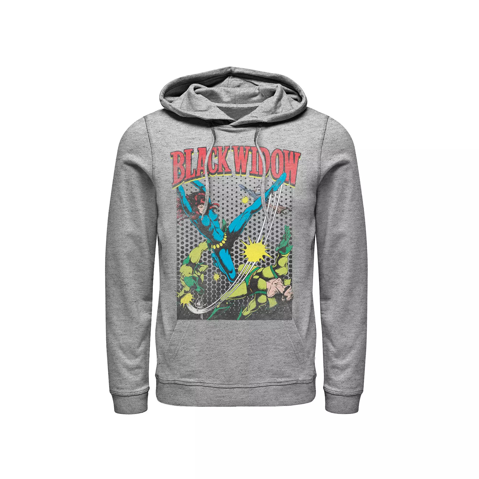 Men's Marvel Black Widow Classic Retro Comic Swing Hoodie,  Product Image