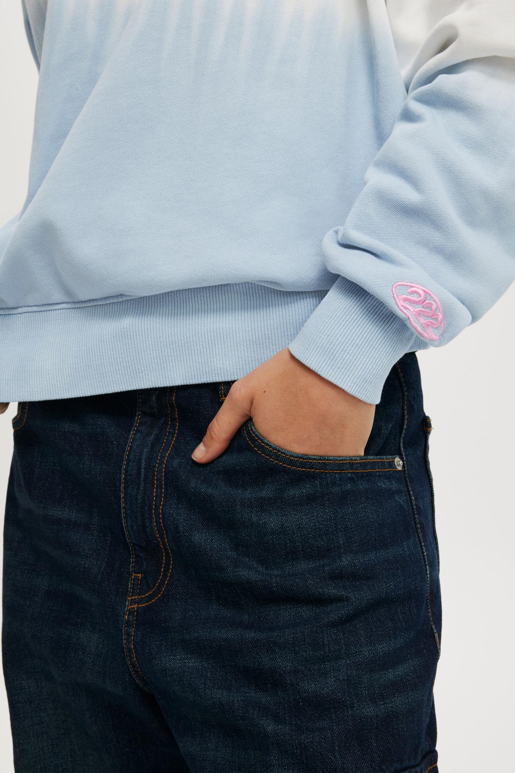 Dip Dye Graphic Crew Sweatshirt Product Image