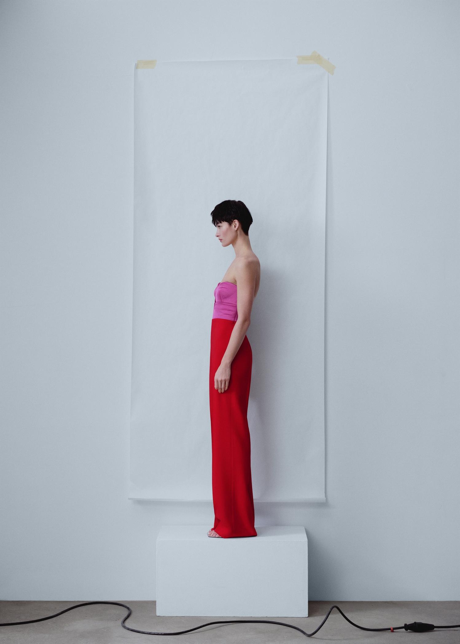 Two-tone jumpsuit with opening detail - Women | MANGO USA Product Image