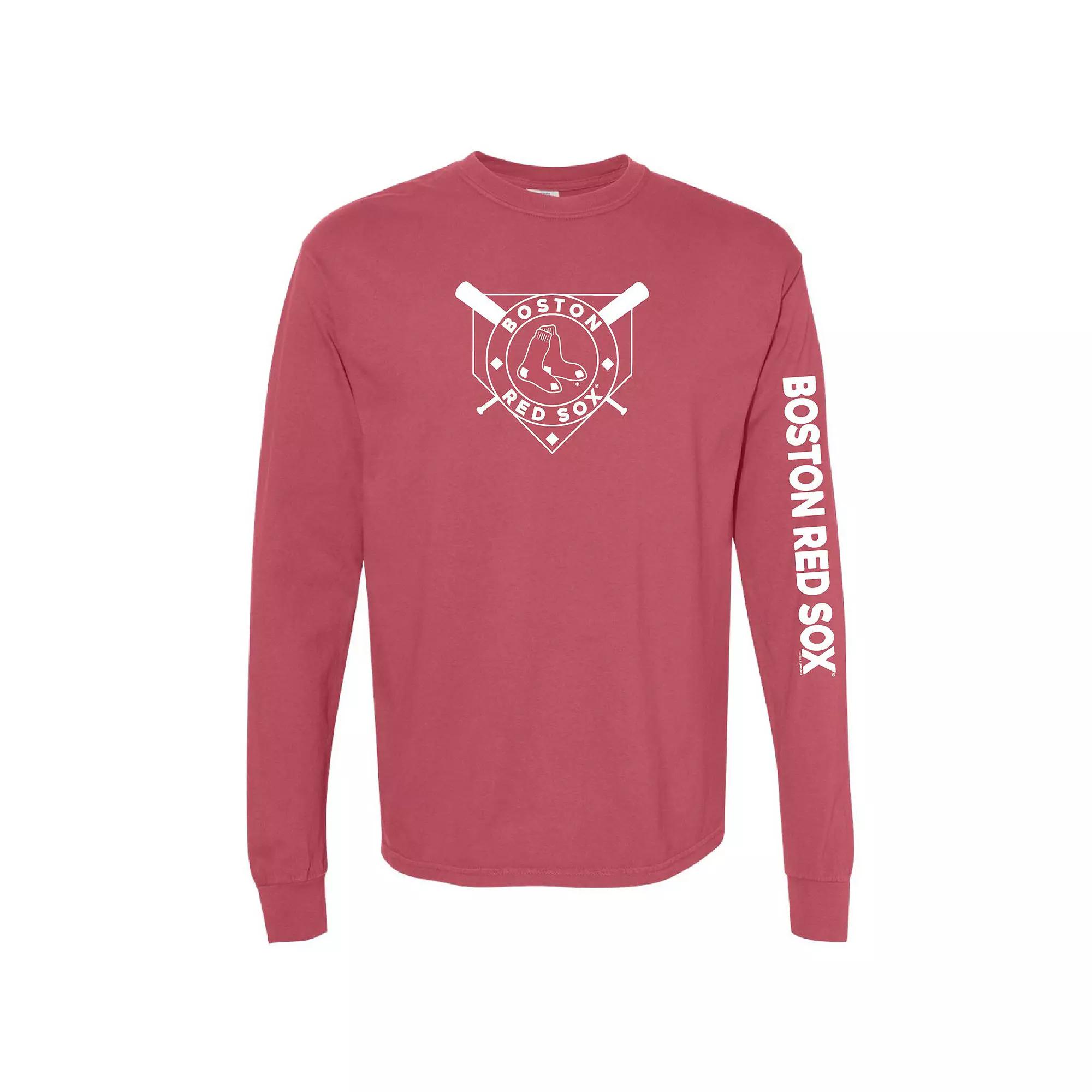 Women's Soft as a Grape Red Boston Red Sox Pigment Dye Long Sleeve T-Shirt, Size: Large Product Image