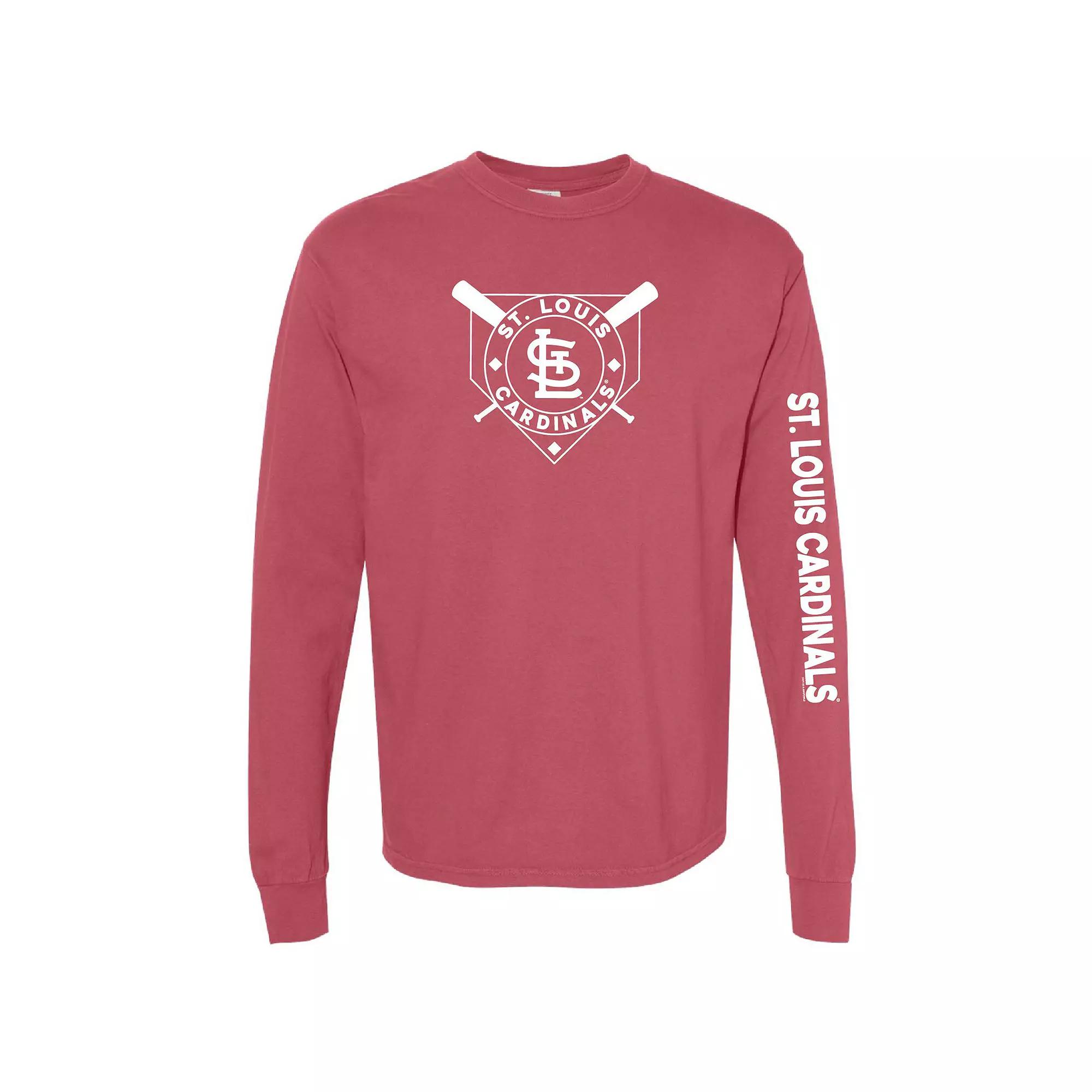Women's Soft as a Grape Red St. Louis Cardinals Pigment Dye Long Sleeve T-Shirt,  Product Image
