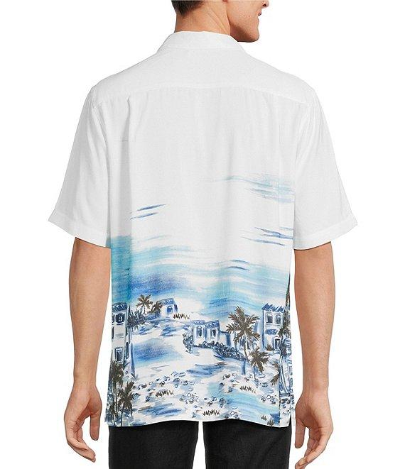 Caribbean Placed Scenic Print Short Sleeve Woven Shirt Product Image