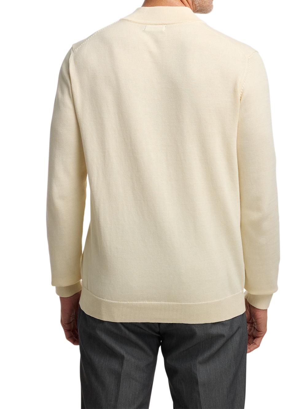 Supima Cotton Four Button Mock Neck Sweater - Ivory Product Image