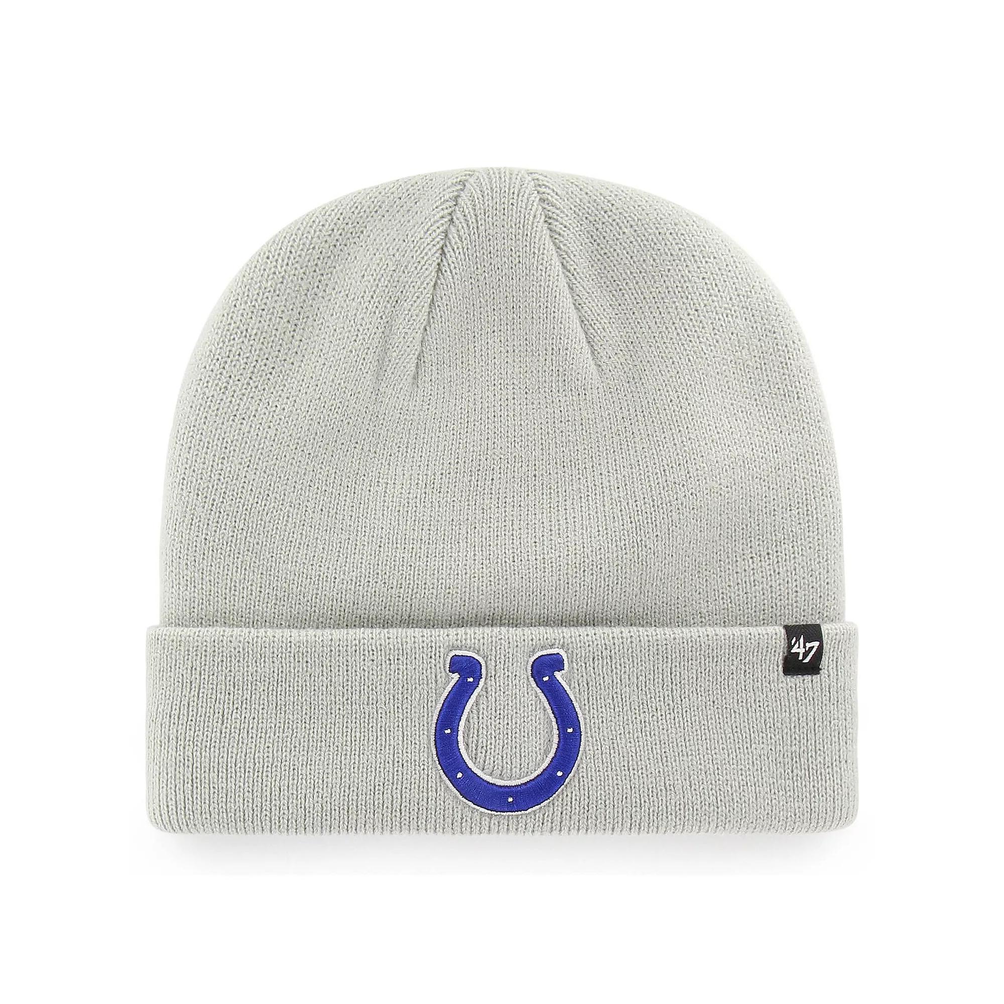 Men's '47 Gray Indianapolis Colts Secondary Basic Cuffed Knit Hat, Grey Product Image