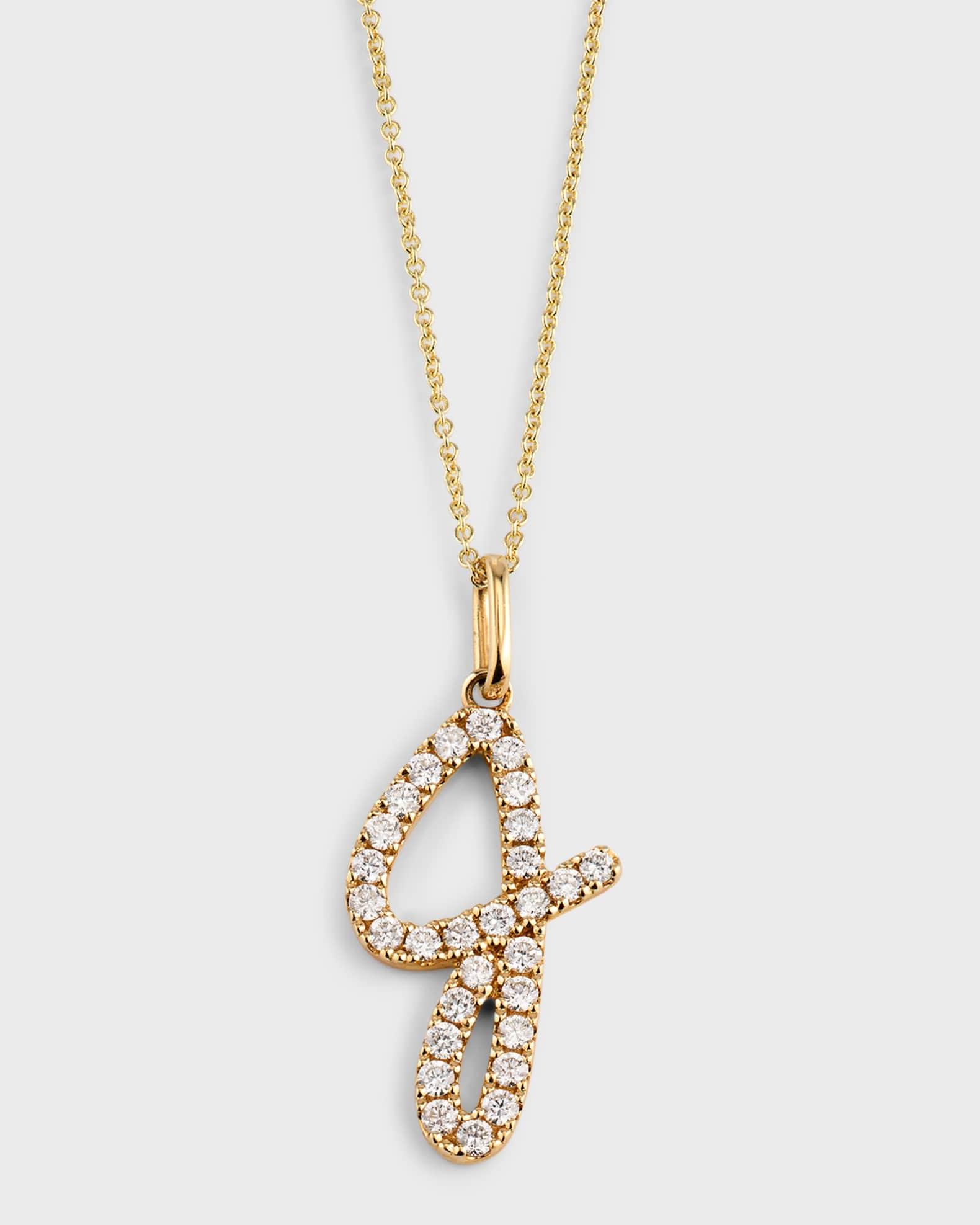 14k Diamond Pave Initial Necklace Product Image