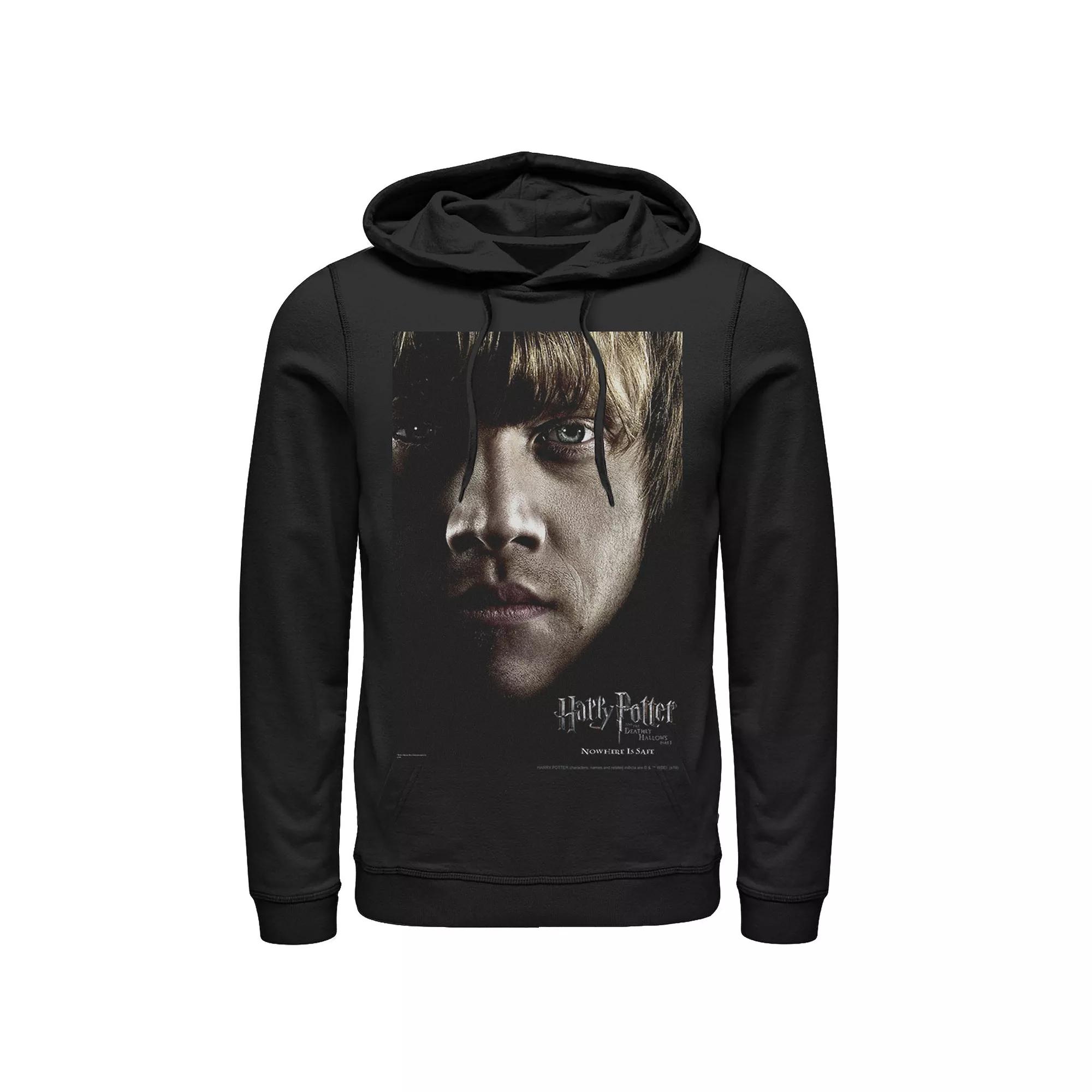 Men's Harry Potter Deathly Hallows Ron Character Poster Graphic Pullover Hoodie,  Product Image