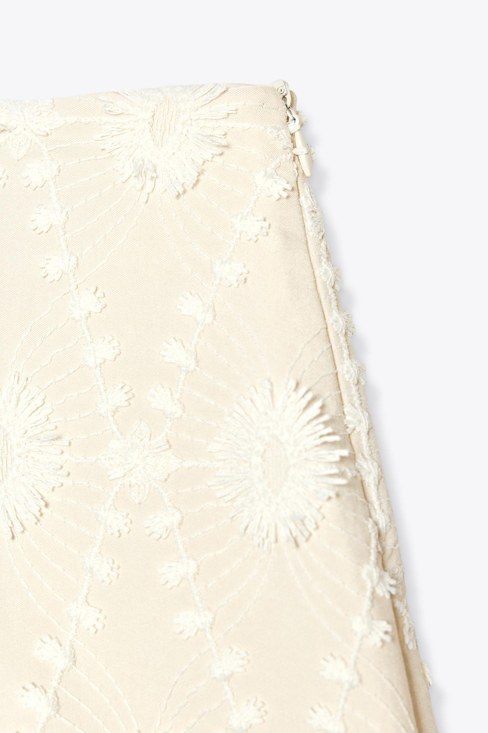 MINI SKIRT WITH FRAYED EMBROIDERY Product Image