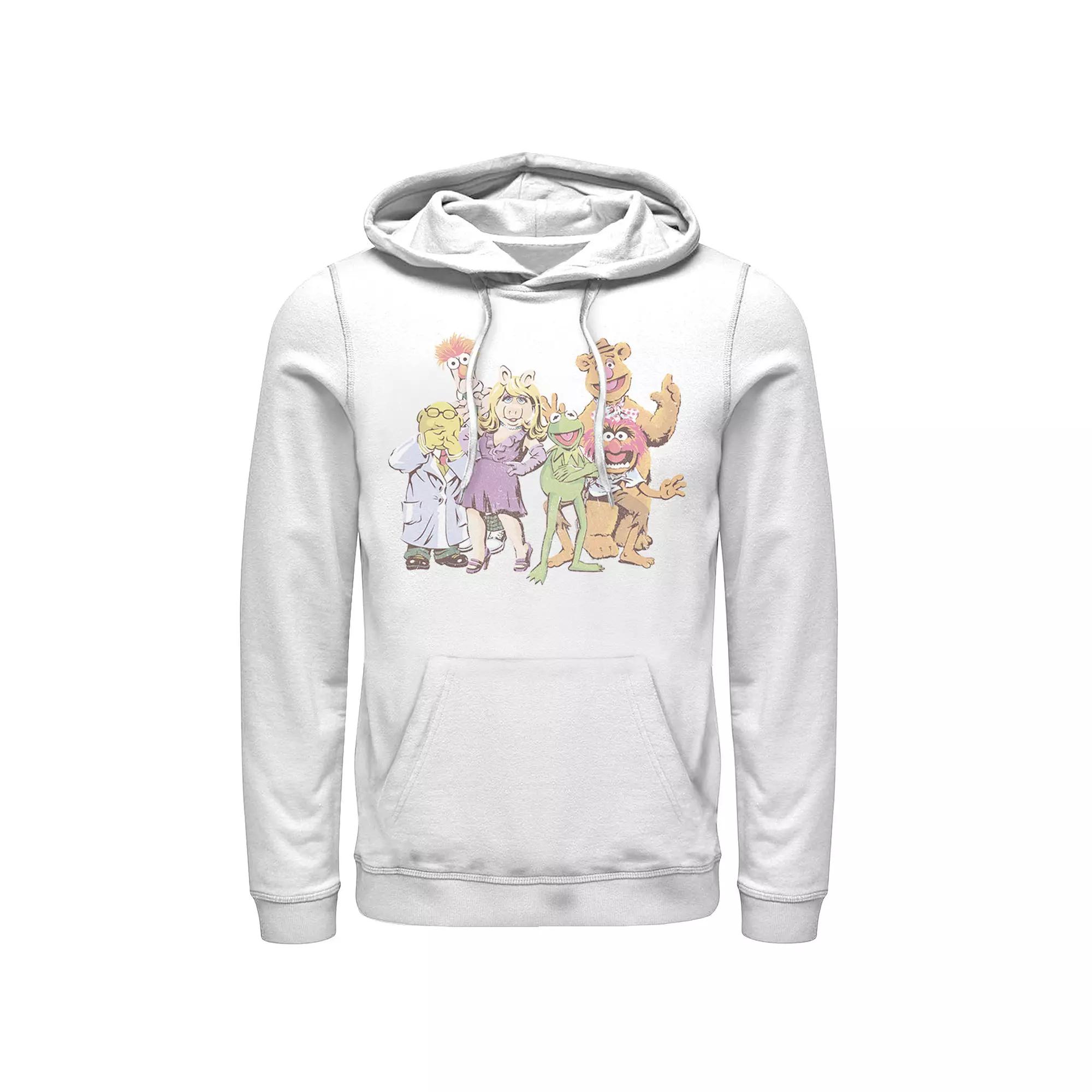 Disney's The Muppets Men's Group Shot Illustrated Hoodie, Size: Large, White Product Image