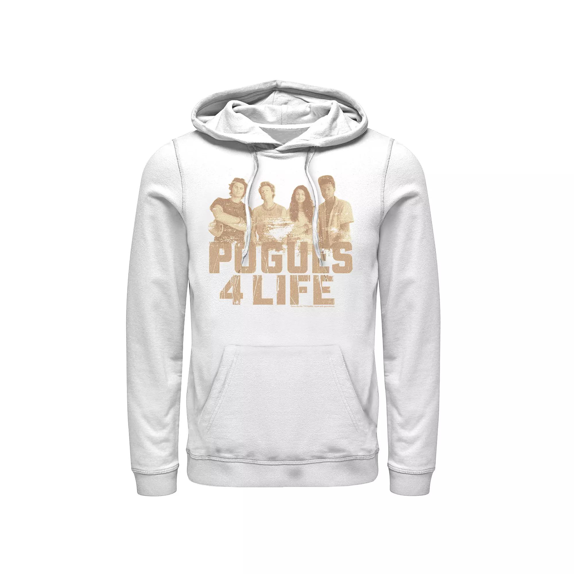 Men's Outer Banks Pogues 4 Life Portrait Hoodie, Boy's, Size: Small, White Product Image