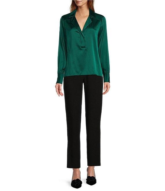 Antonio Melani Brooklyn Stretch Crepe Flat Front Pleated Ankle Pant Product Image