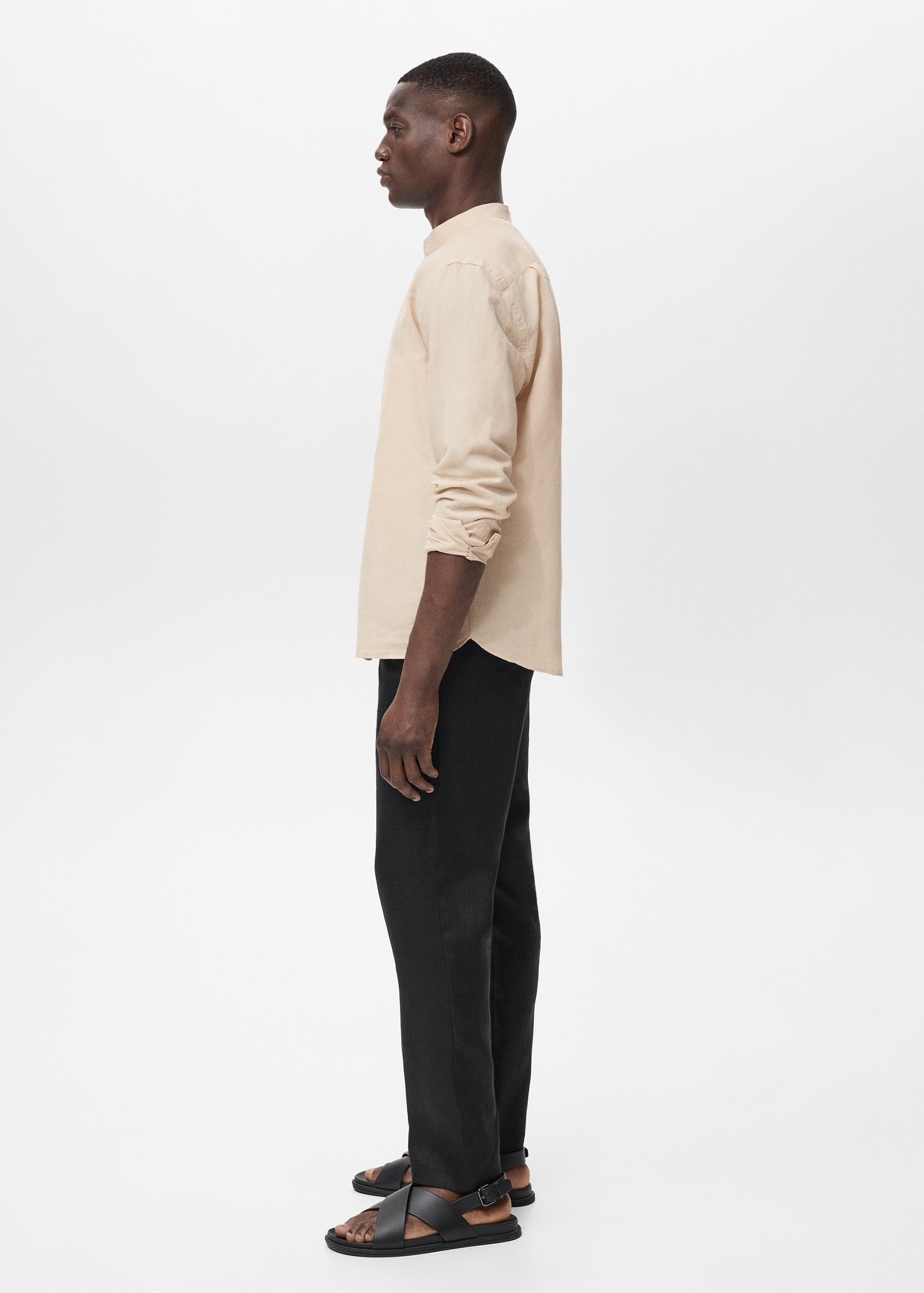 Slim-fit 100% linen pants - Men | MANGO USA Product Image