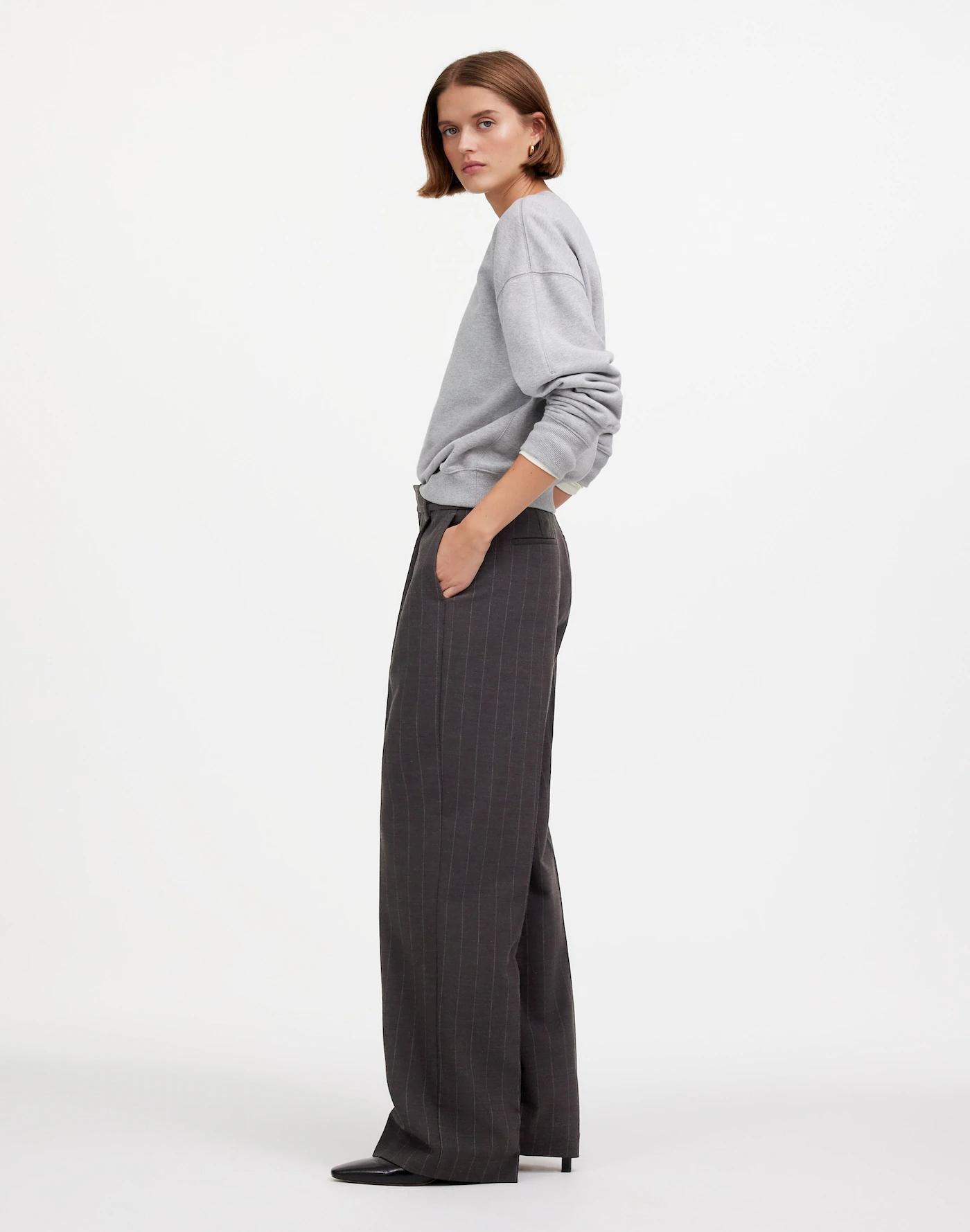 Slouchy Straight Pants in Stripe Product Image