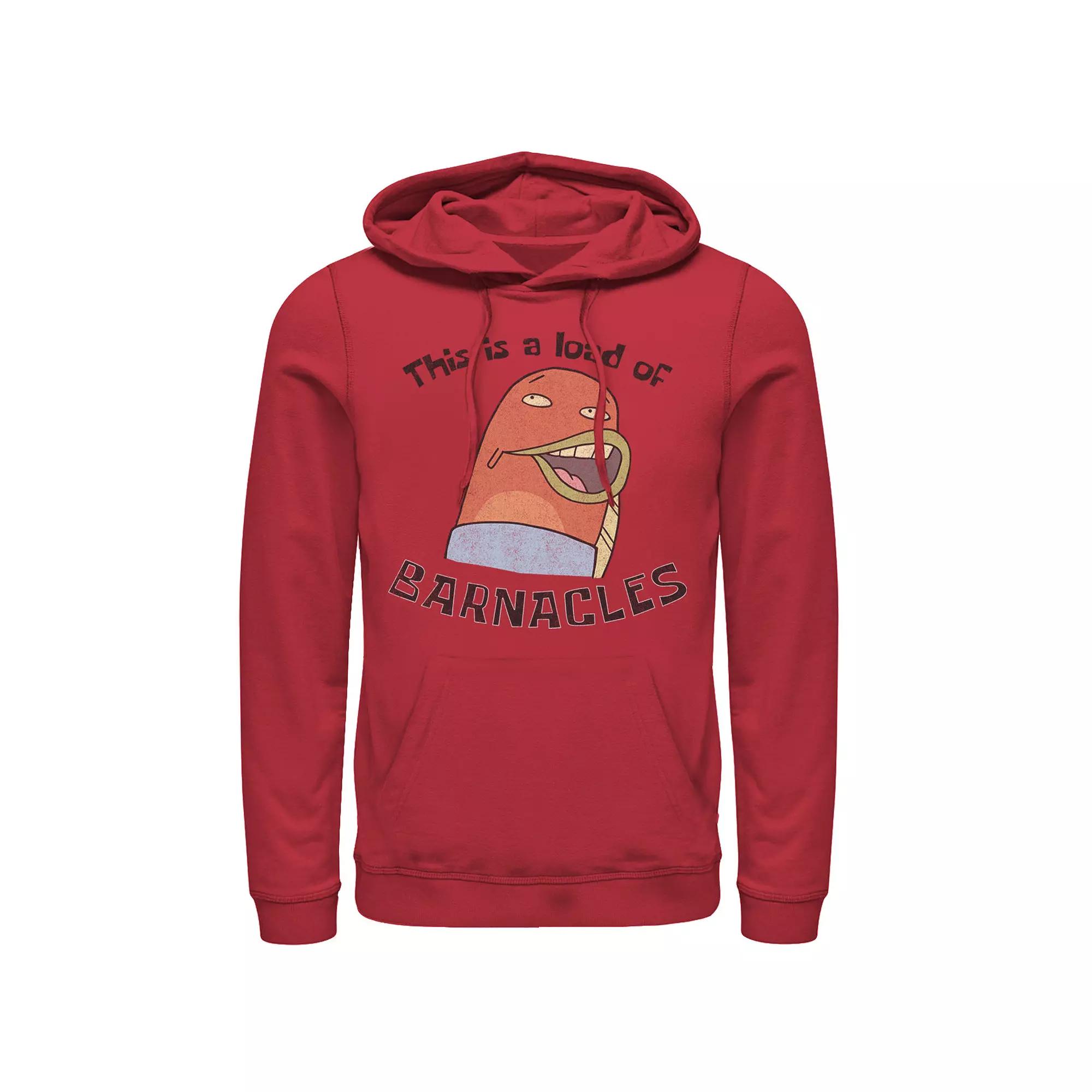 Men's SpongeBob This Is A Load Of Barnacles Quote Hoodie, Size: Large, Red Product Image