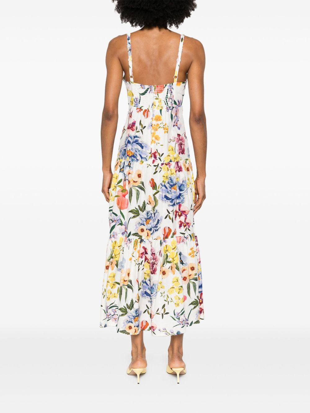 FARM RIO Off-white Greek Garden Lenzing Ecovero Euroflax Maxi Dress In Greek Garden Off-white Product Image