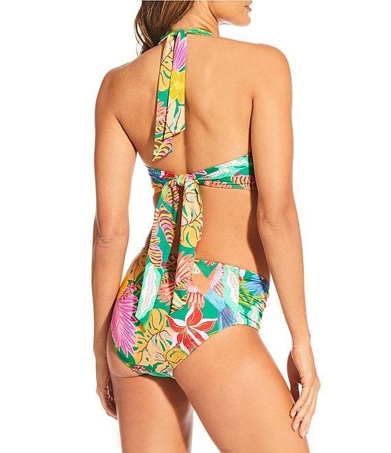 Gibson & Latimer Jungle Life Side Shirred Mid Rise Swim Bottom Product Image