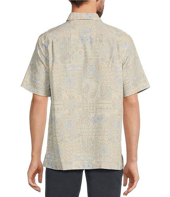 Roundtree & Yorke Big & Tall Short Sleeve Patchwork Print Hangout Sport Shirt Product Image