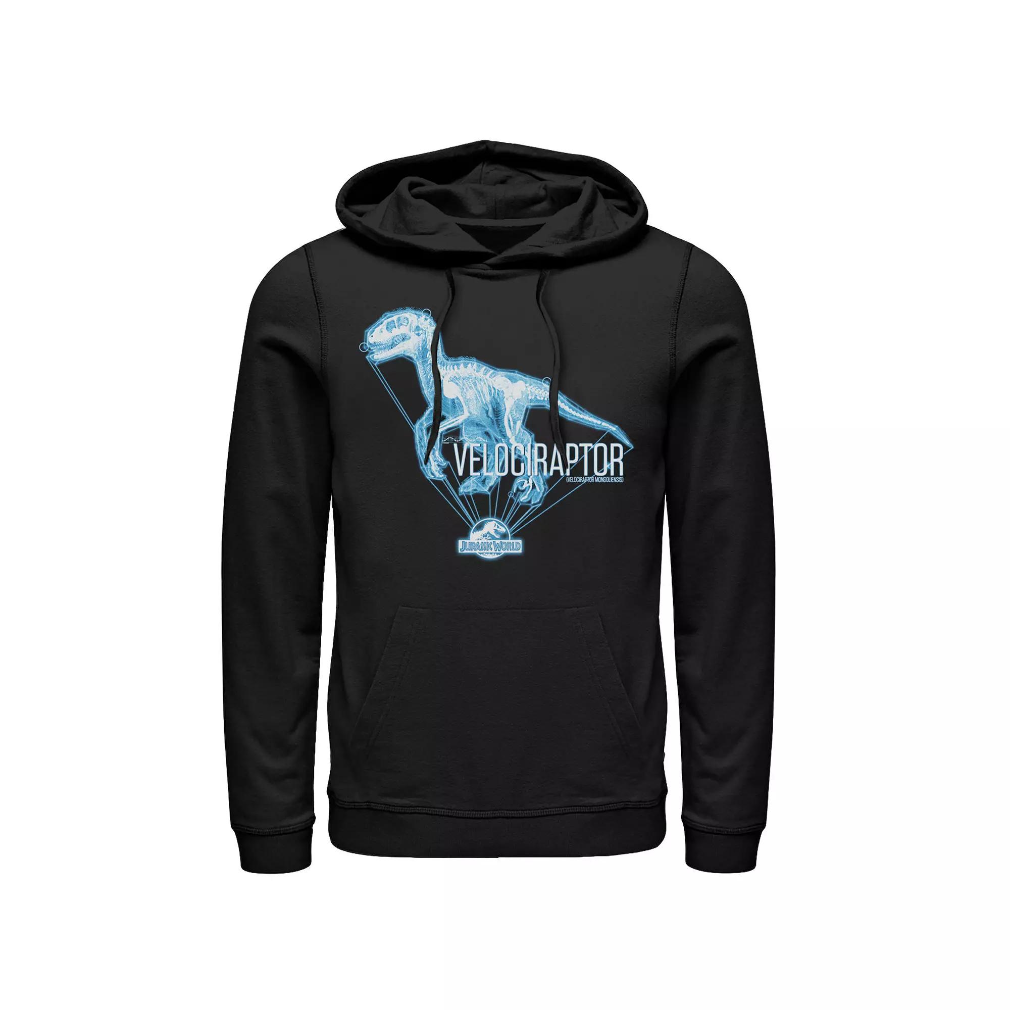 Men's Jurassic World Velociraptor Hologram Title Logo Hoodie,  Product Image