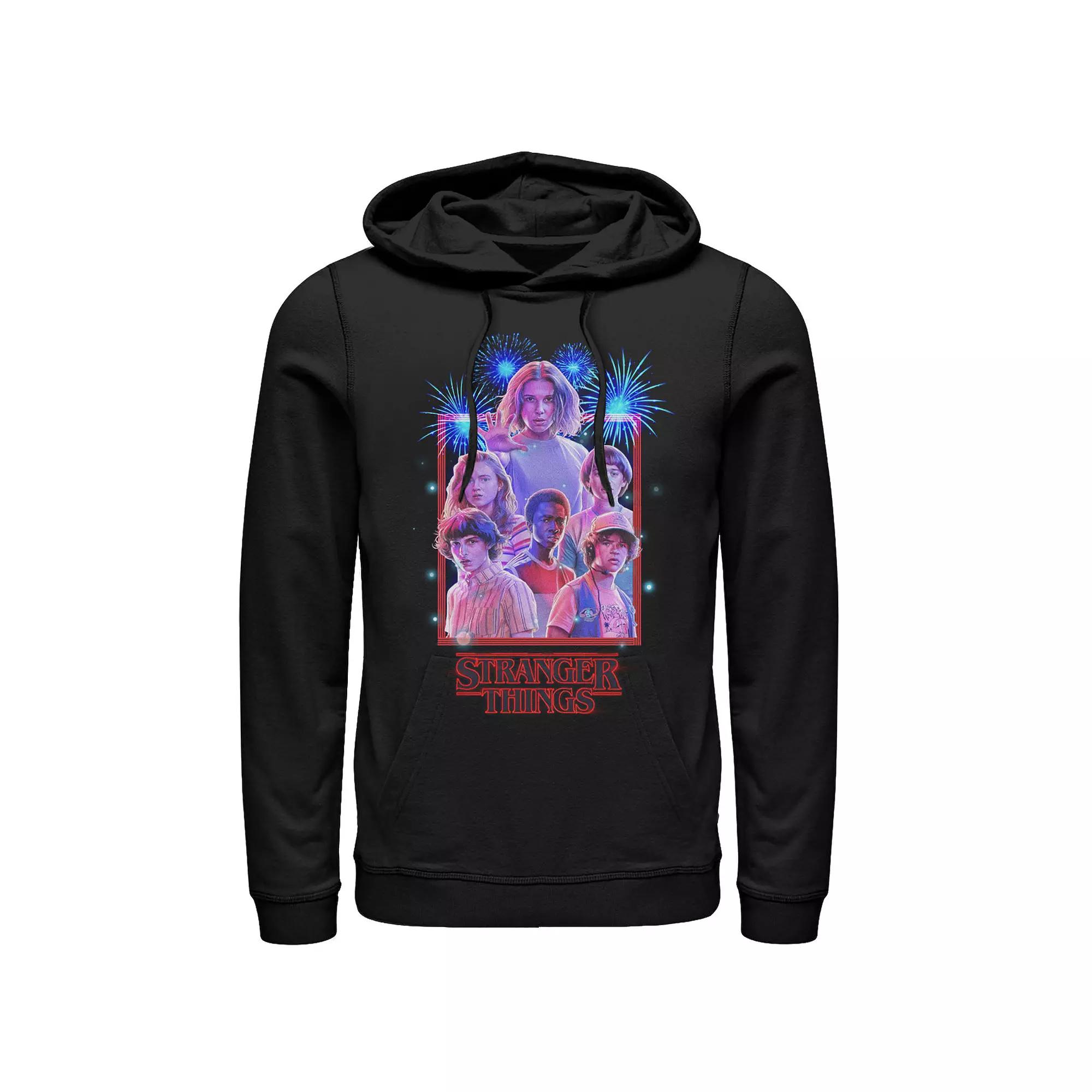 Men's Netflix Stranger Things Group Shot Fireworks Poster Hoodie,  Product Image