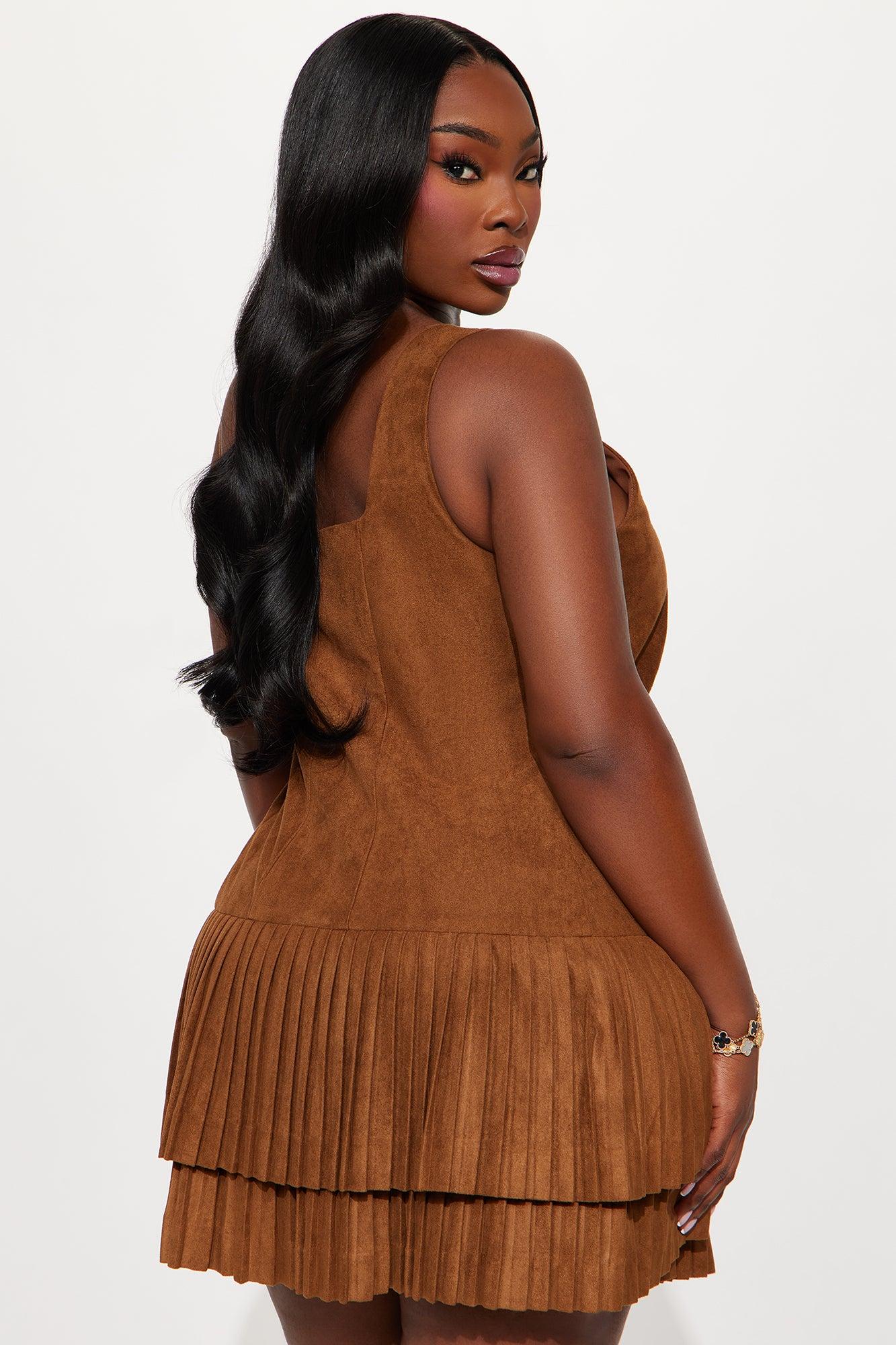 Florence Suede Mini Dress - Mocha Female Product Image