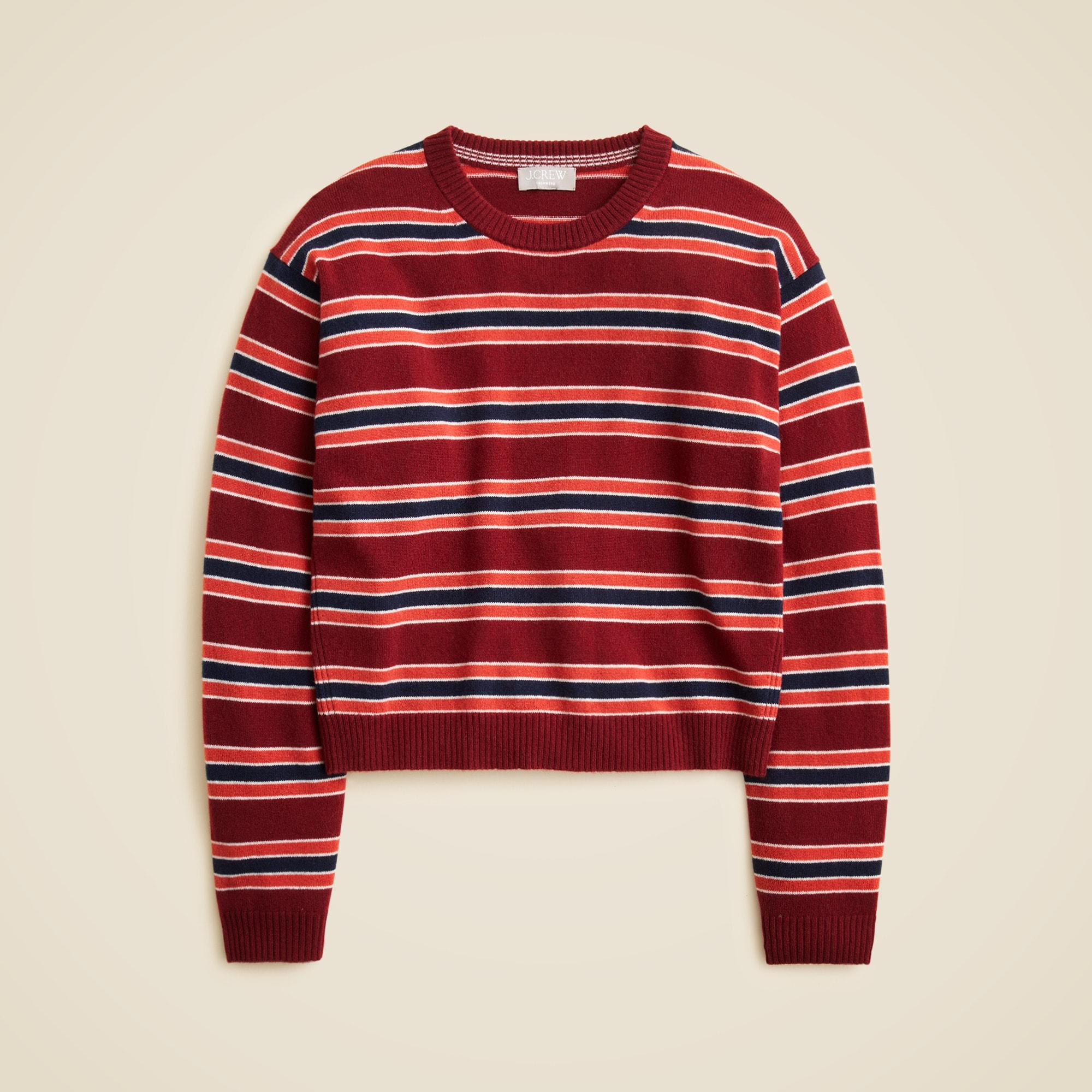 Cashmere everyday crewneck sweater in stripe Product Image