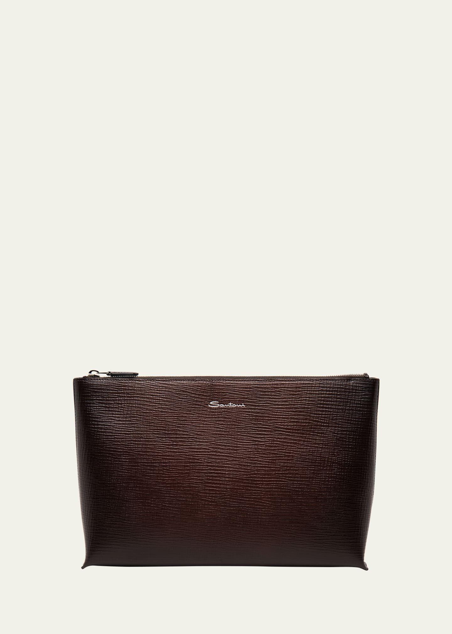 Mens Leather Business Zip Pouch Product Image
