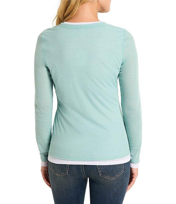 NIC + ZOE NZT Knit Double Layer Round Neck Long Sleeve Top Product Image