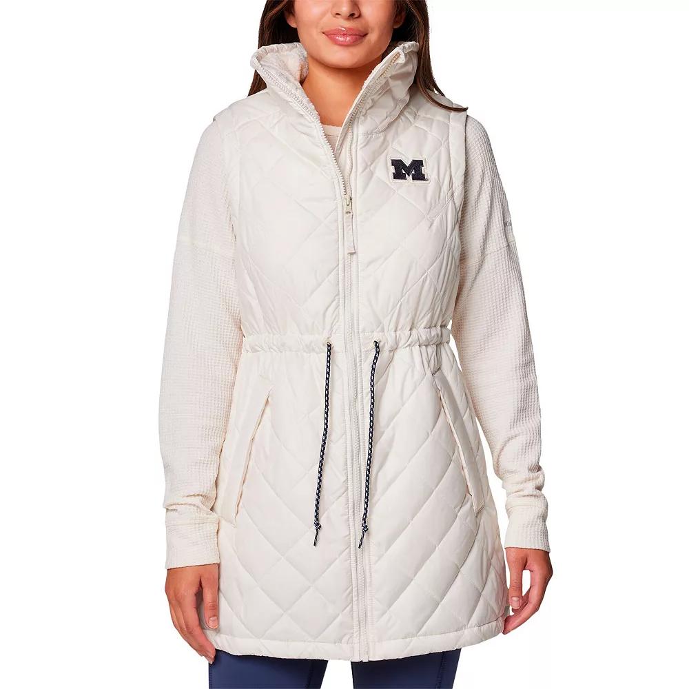 Women's Columbia White Michigan Wolverines Crested Peak Full-Zip Vest, Size: XL Product Image