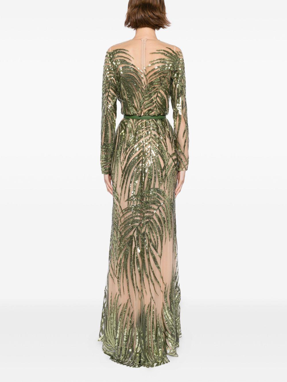 embroidered tulle long dress Product Image