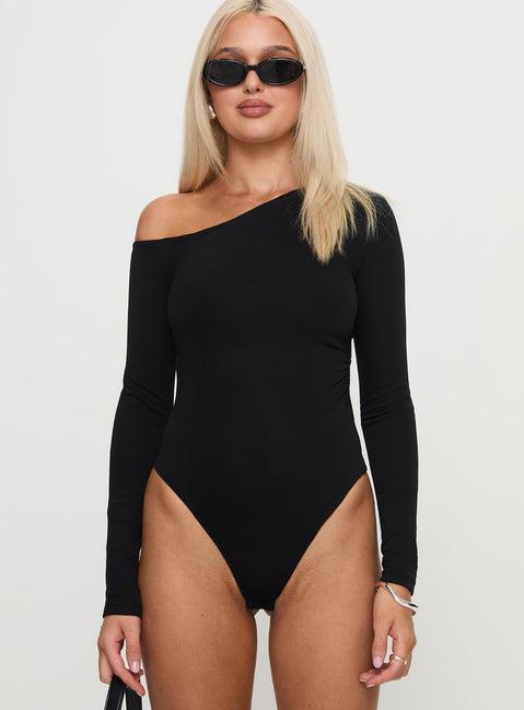 Miyako Long Sleeve Bodysuit Black Product Image